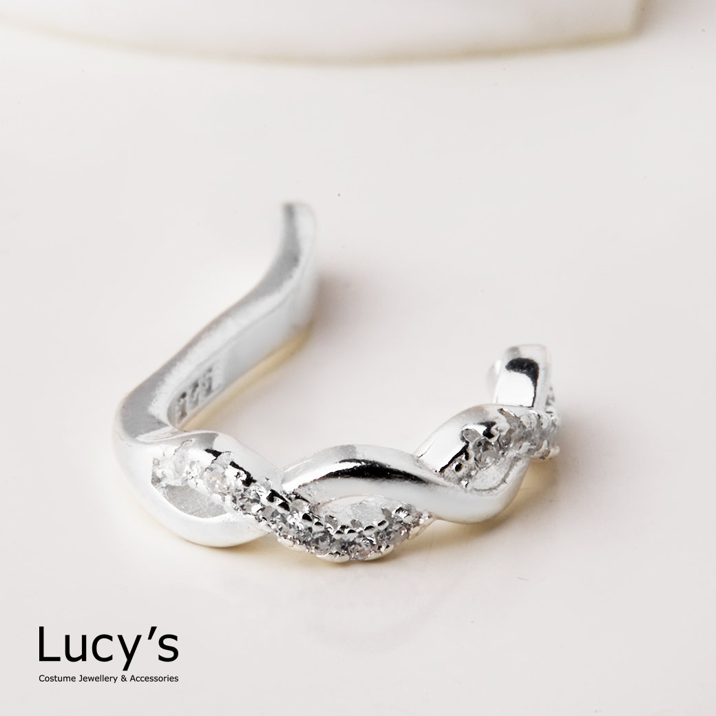 925純銀 閃爍交錯 耳骨夾 (120405)