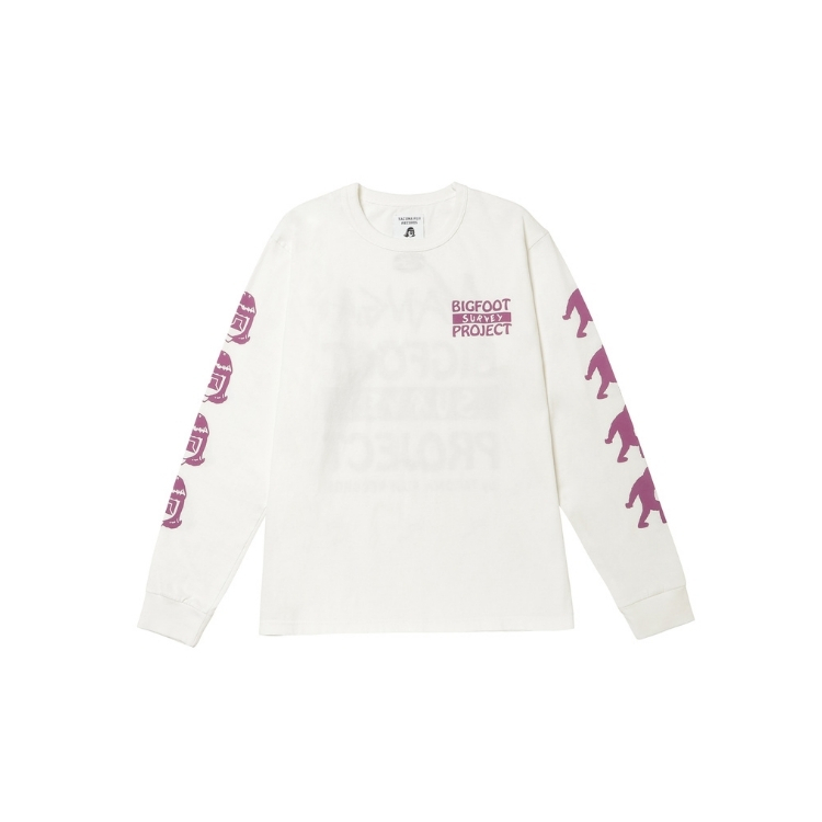NANGA×TACOMA FUJI RECORDS BIGFOOT SURVEY PROJECT LOGO LS TEE