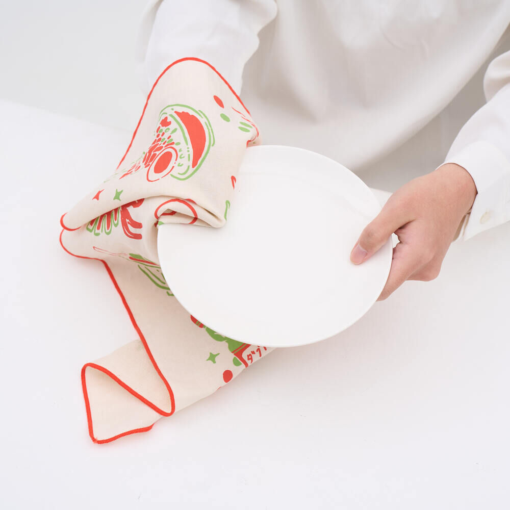 印花樂吸水茶巾家事布/夜市/白