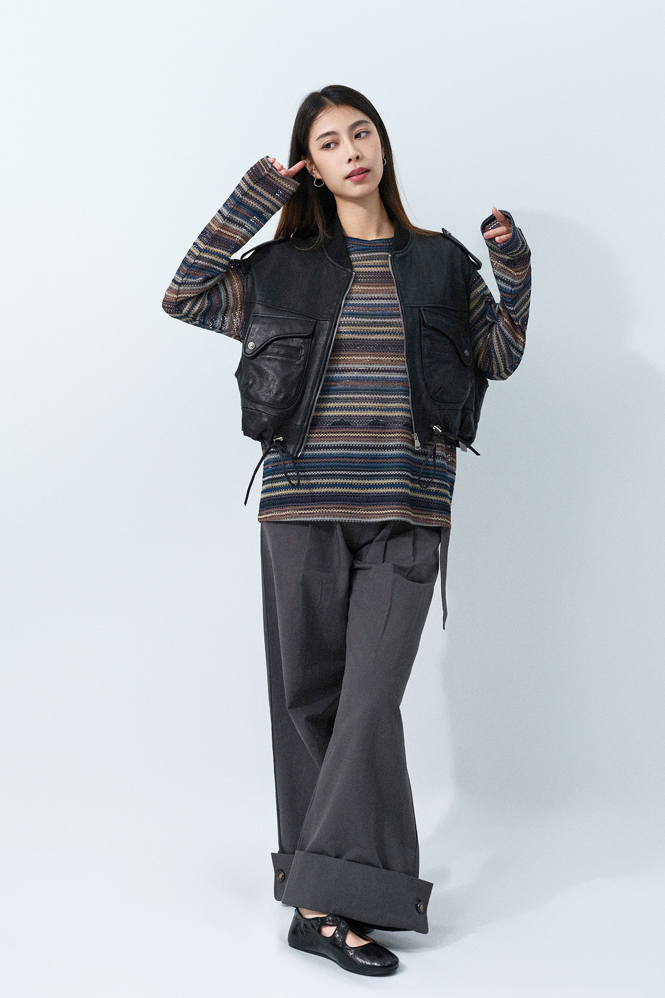 FW25_0251（真皮外套＋上衣＋長褲）