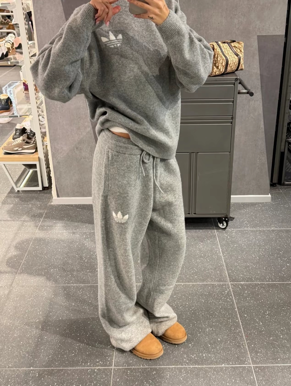 Adidas Originals Athletic Dept 灰色毛絨針織套裝 毛衣 長褲 羊毛灰 寬鬆 慵懶風 簡約 男女款/預購