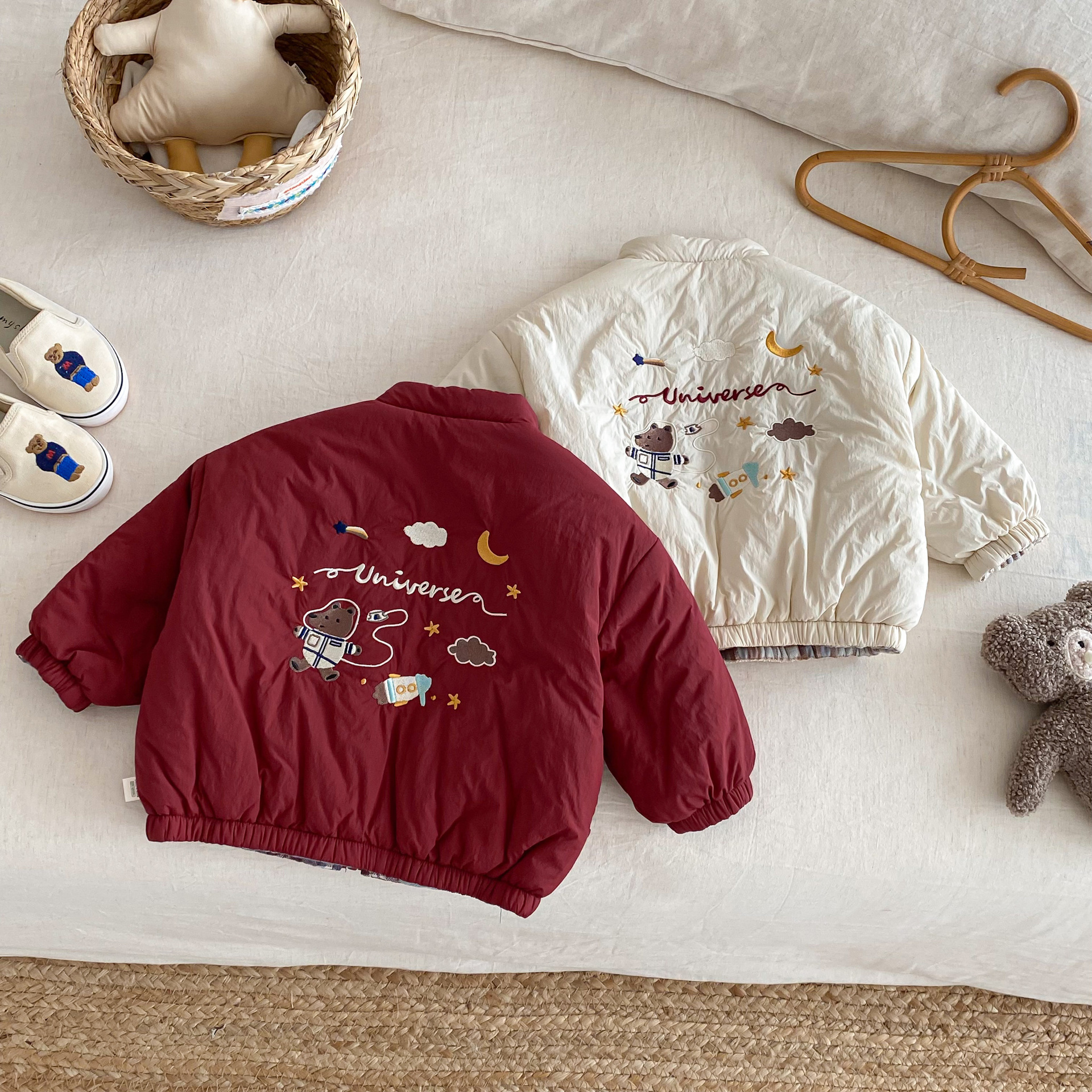 太空小熊雙面穿鋪棉外套(73-120)