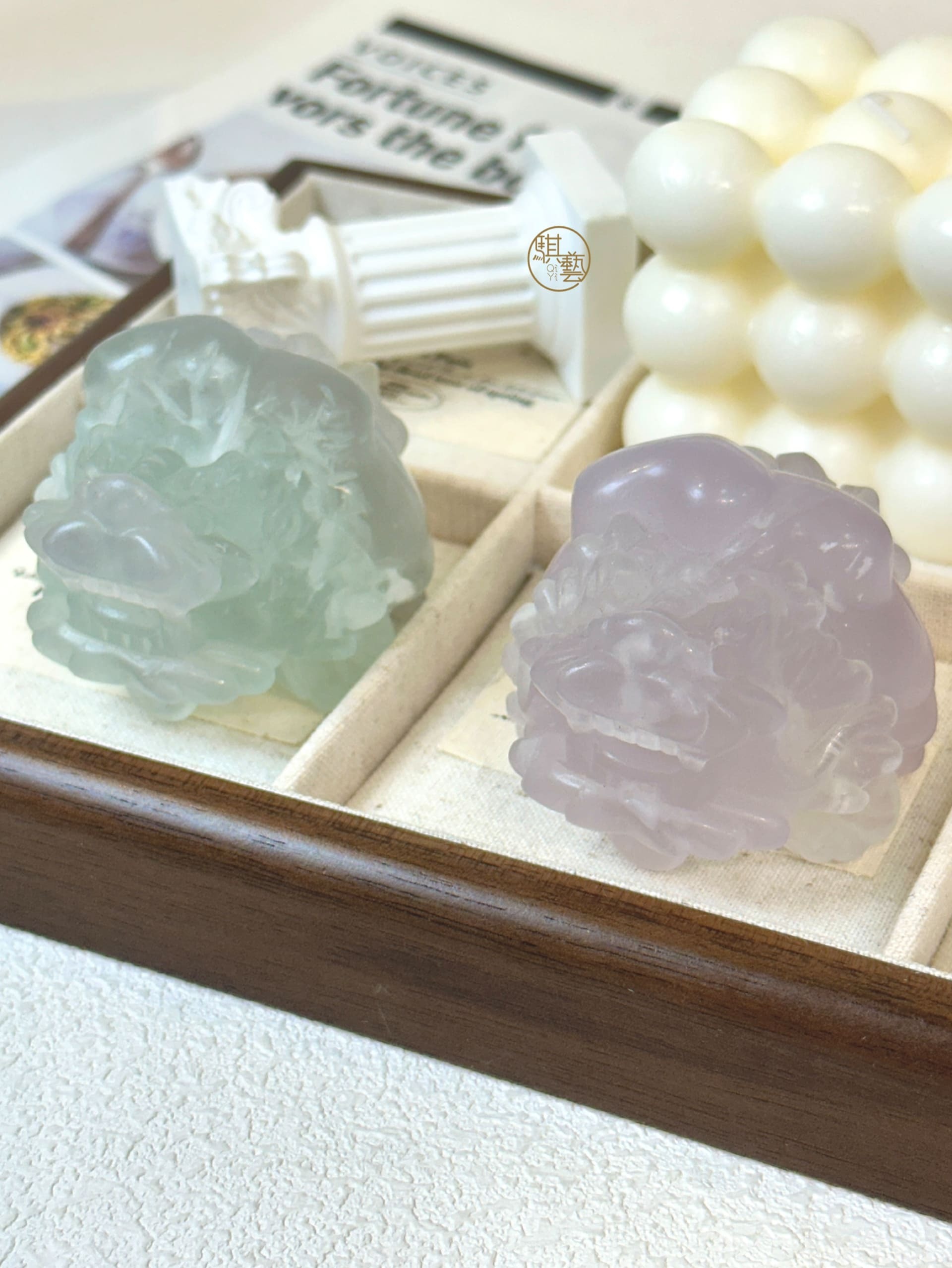 雙心綠/紫螢石龍龜｜智慧穩定 × 守護招財 × 愛的能量