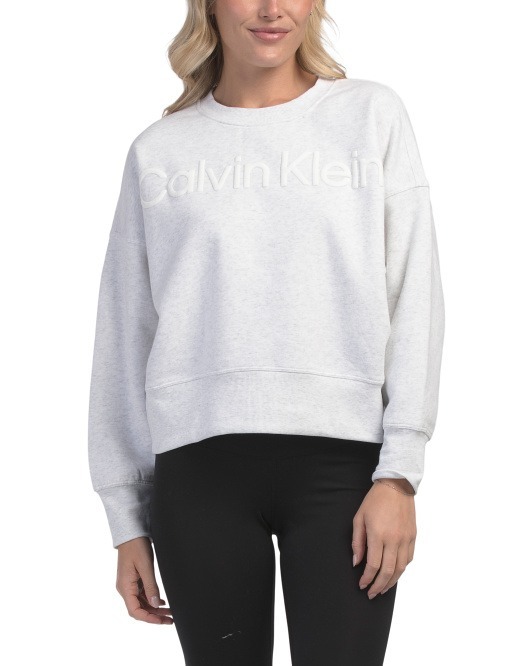 【現貨】CALVIN KLEIN LL120557 女裝印花Logo圓領衛衣
