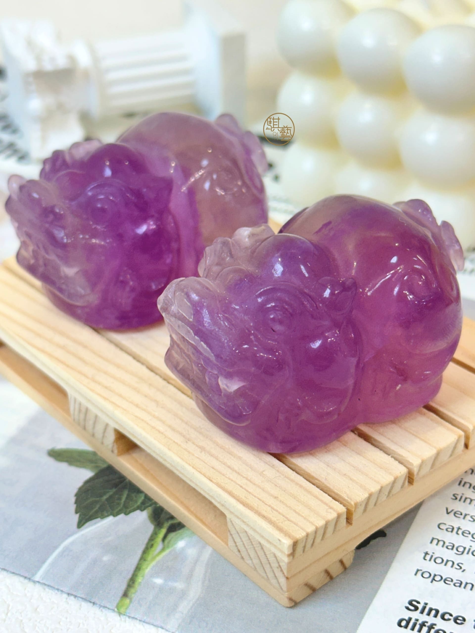 紫螢石貔貅(兩隻一組)｜招財聚寶 × 清晰智慧 × 鎮宅守護