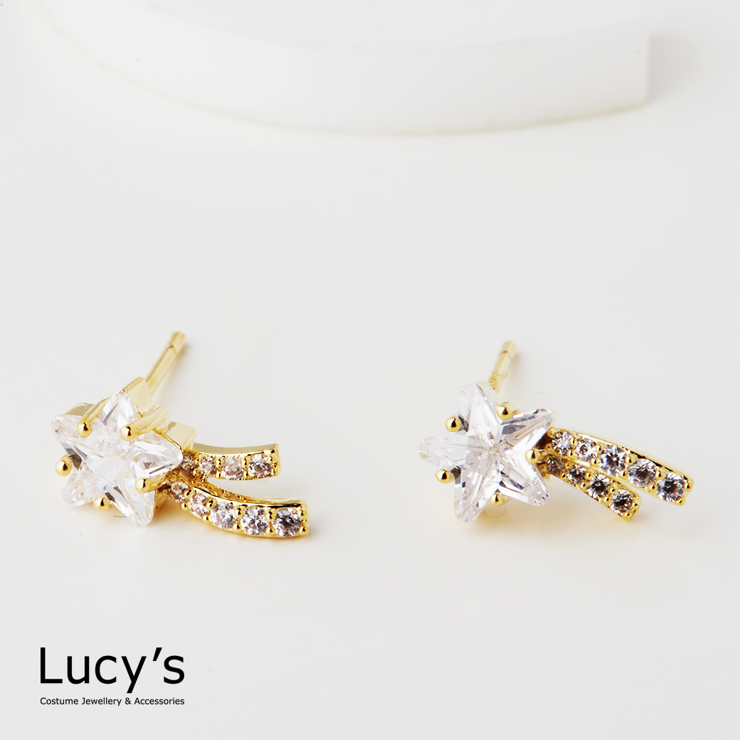 晶鑽流星 耳環 (二色) (126217/126218)