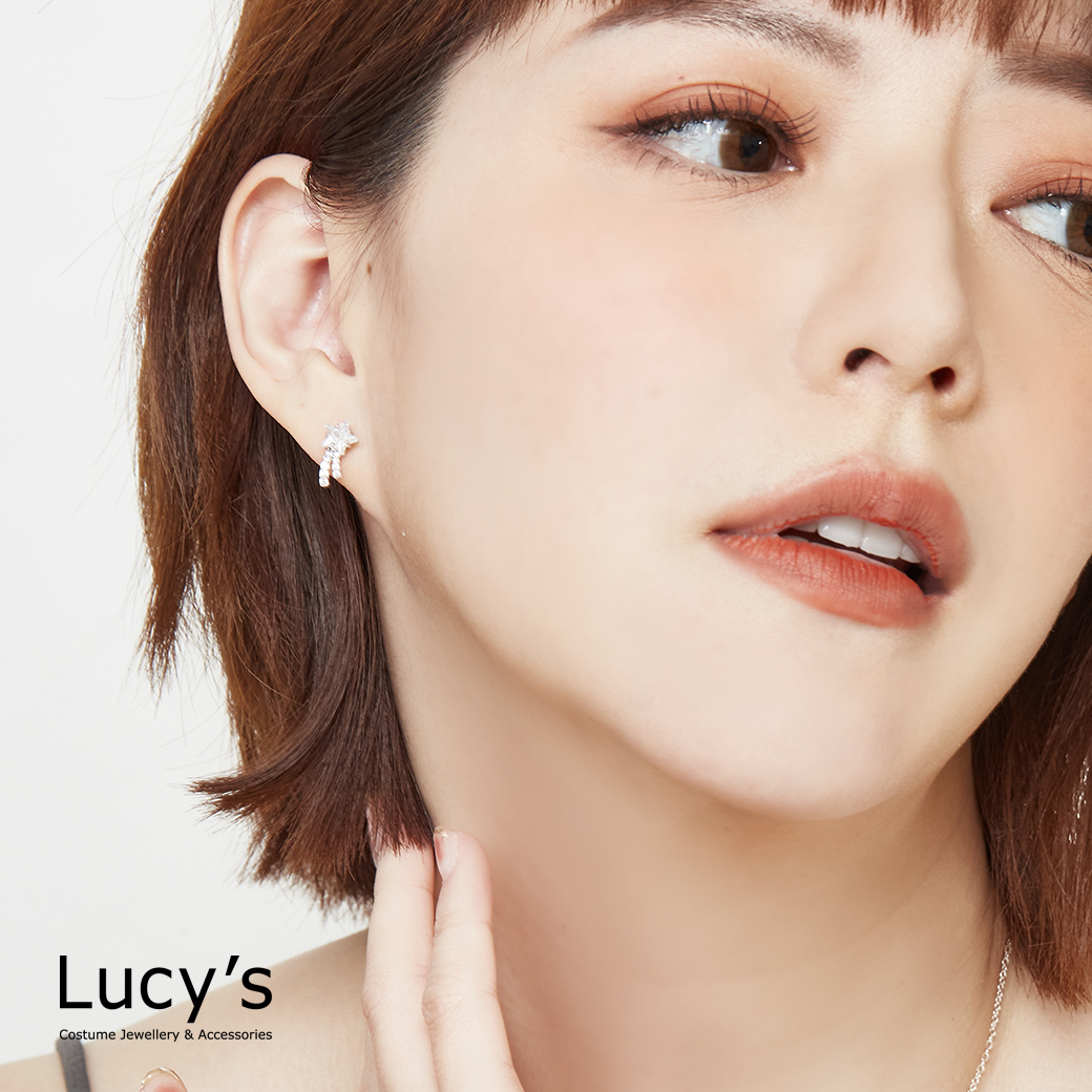 晶鑽流星 耳環 (二色) (126217/126218)