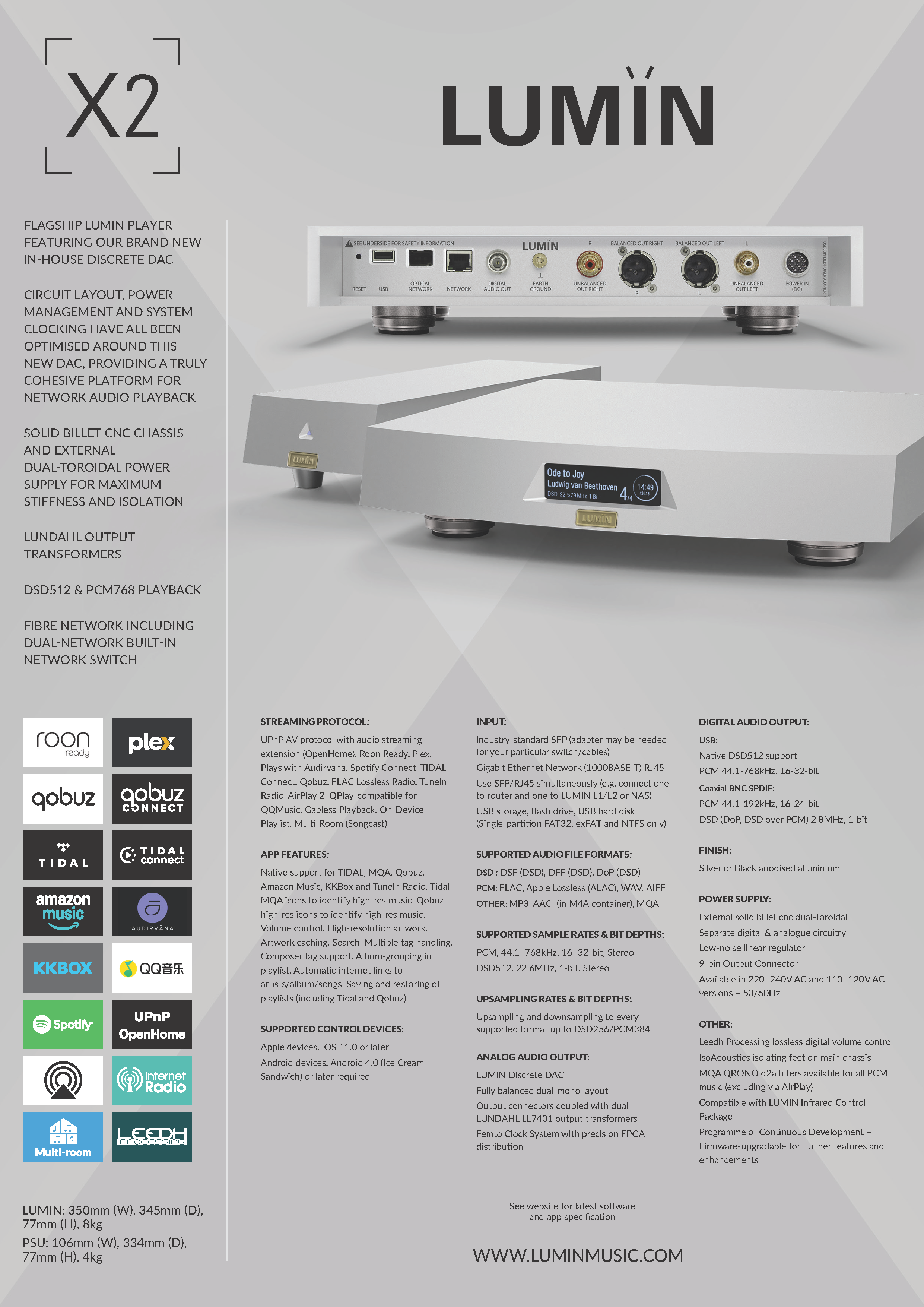 Lumin X2 Network Player Product Sheet 2