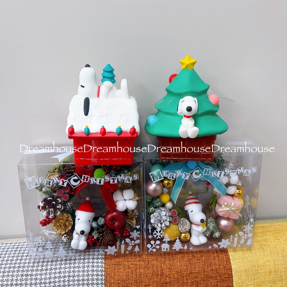 PEANUTS snoopy 史努比 聖誕節 聖誕樹造型 狗屋 聖誕花圈 收納盒 擺飾 裝飾