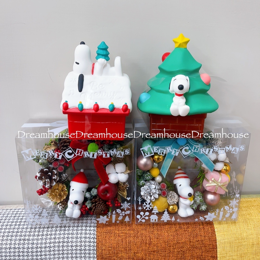 PEANUTS snoopy 史努比 聖誕節 聖誕樹造型 狗屋 聖誕花圈 收納盒 擺飾 裝飾