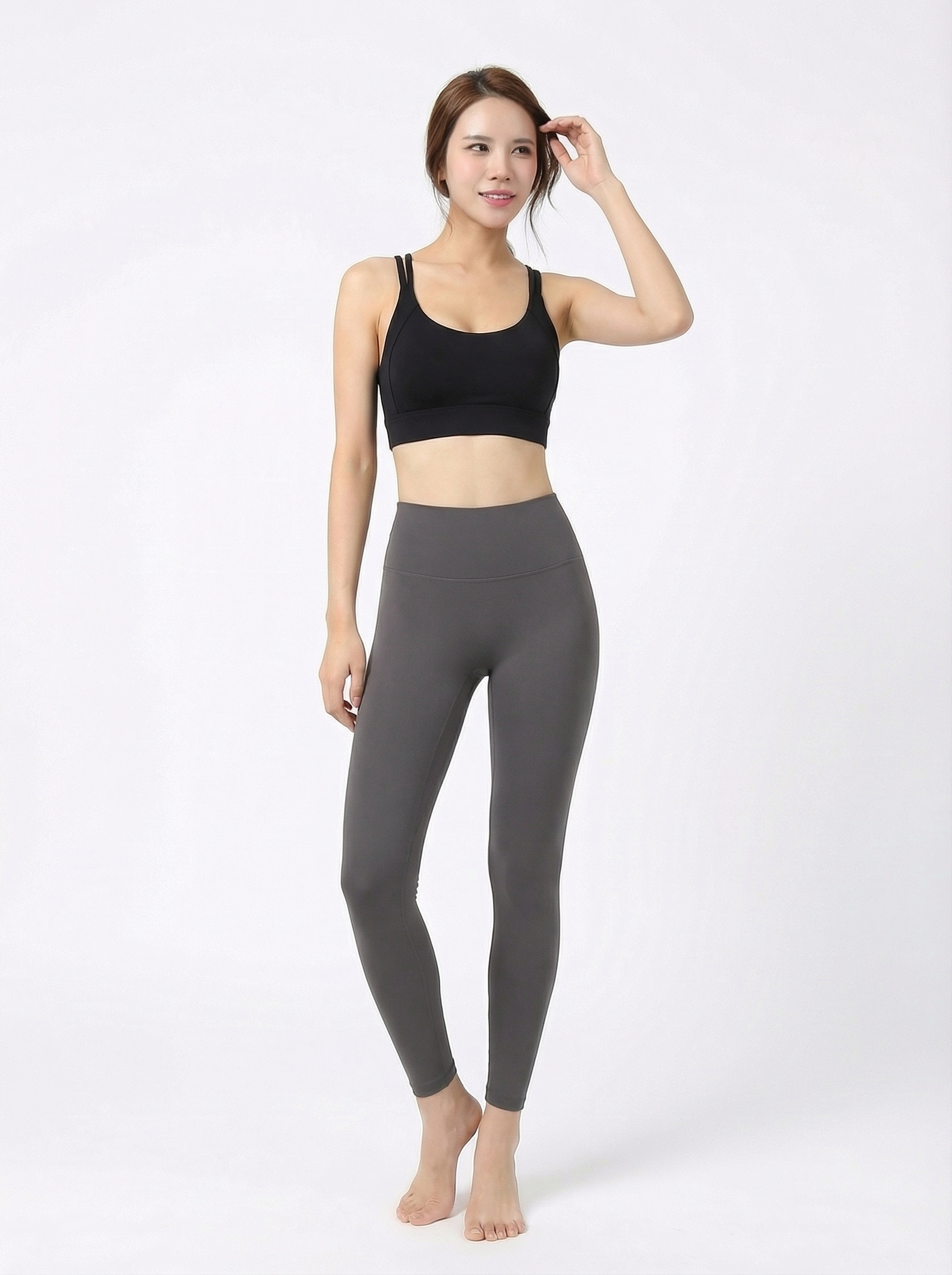 秋冬薄絨高腰瑜珈運動緊身機能褲