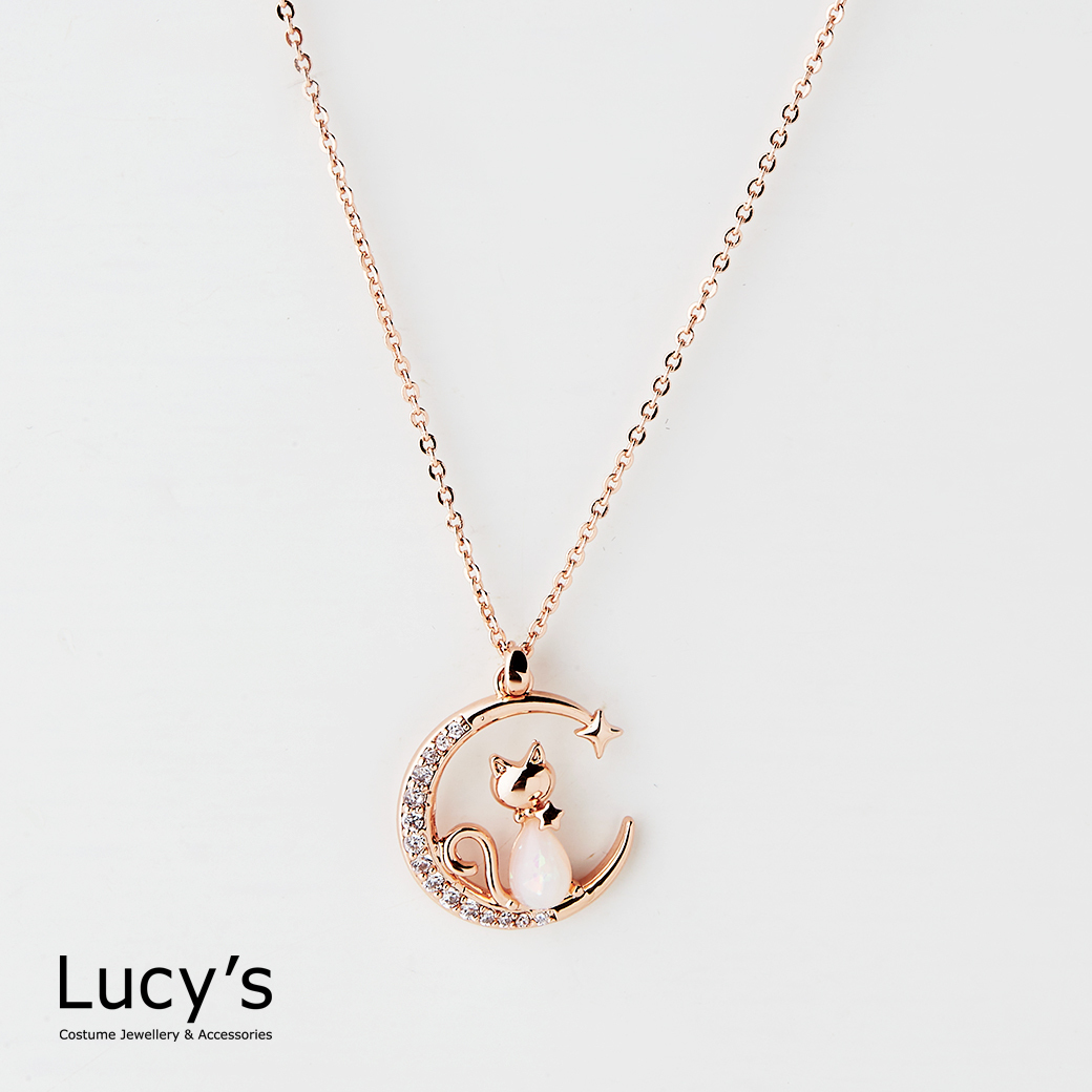 月中貓影 項鍊 (二色) (122780/122782)