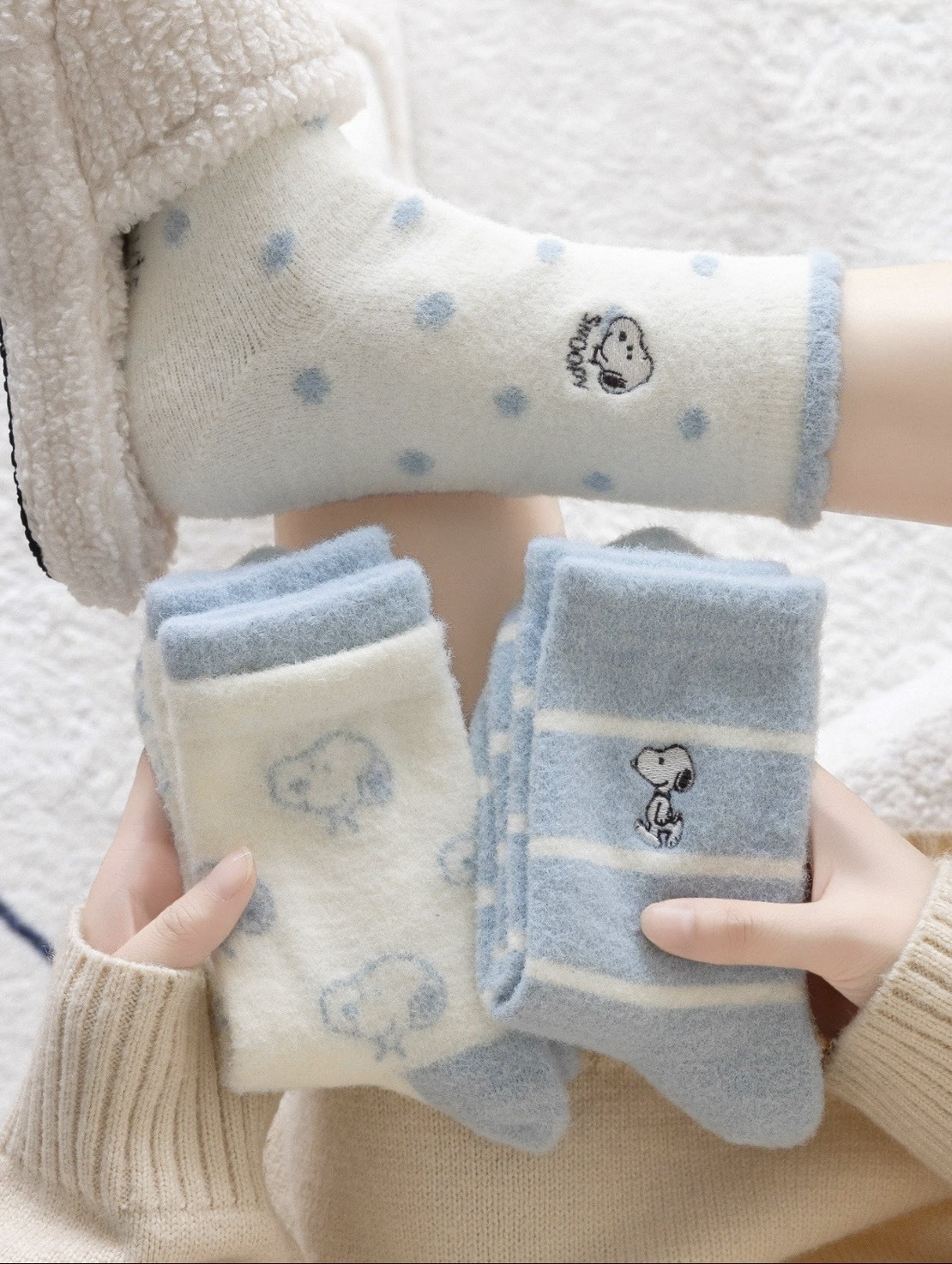 史努比聯名 中筒加厚 保暖襪 3雙組合 多款