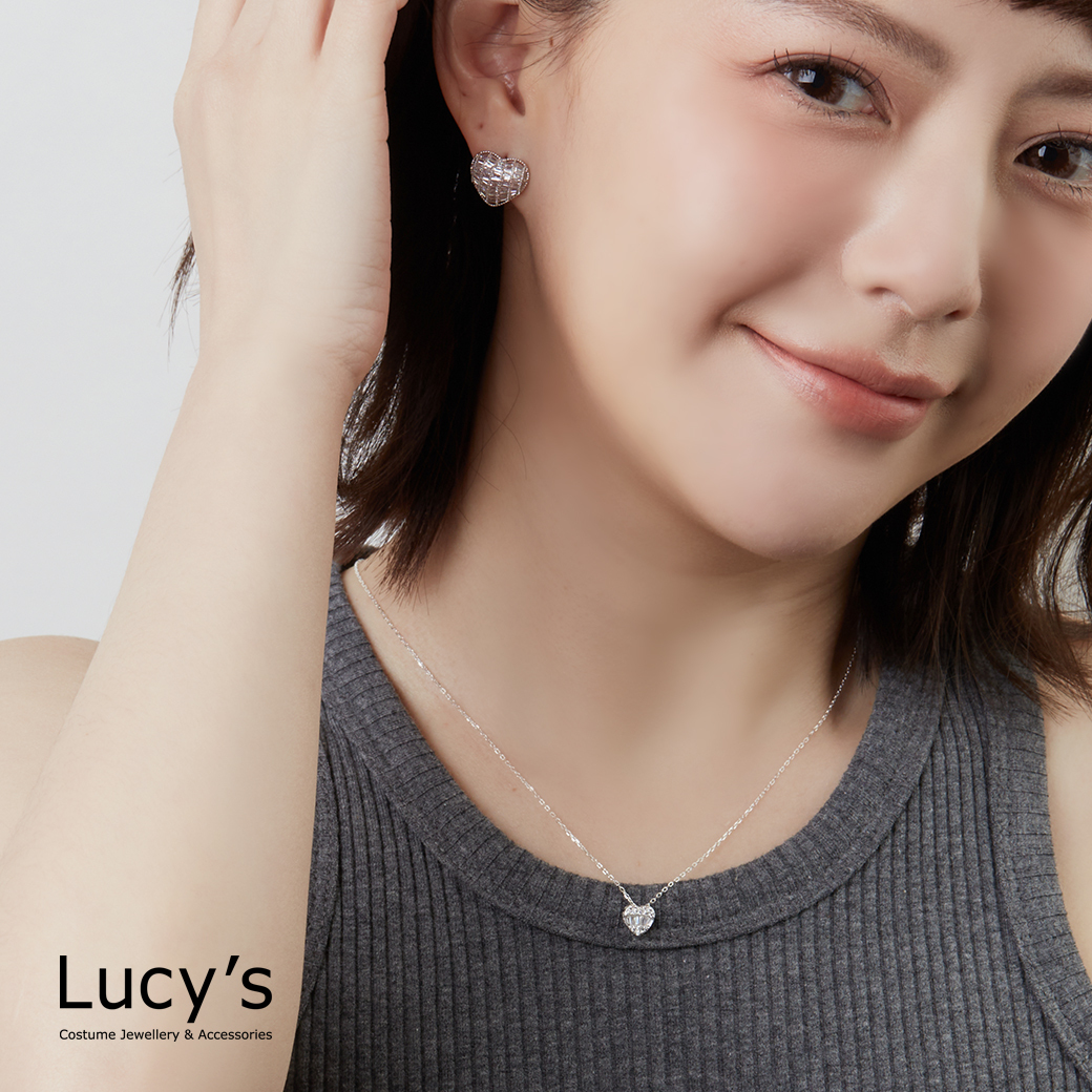 925純銀 閃爍心型 項鍊 (123932)