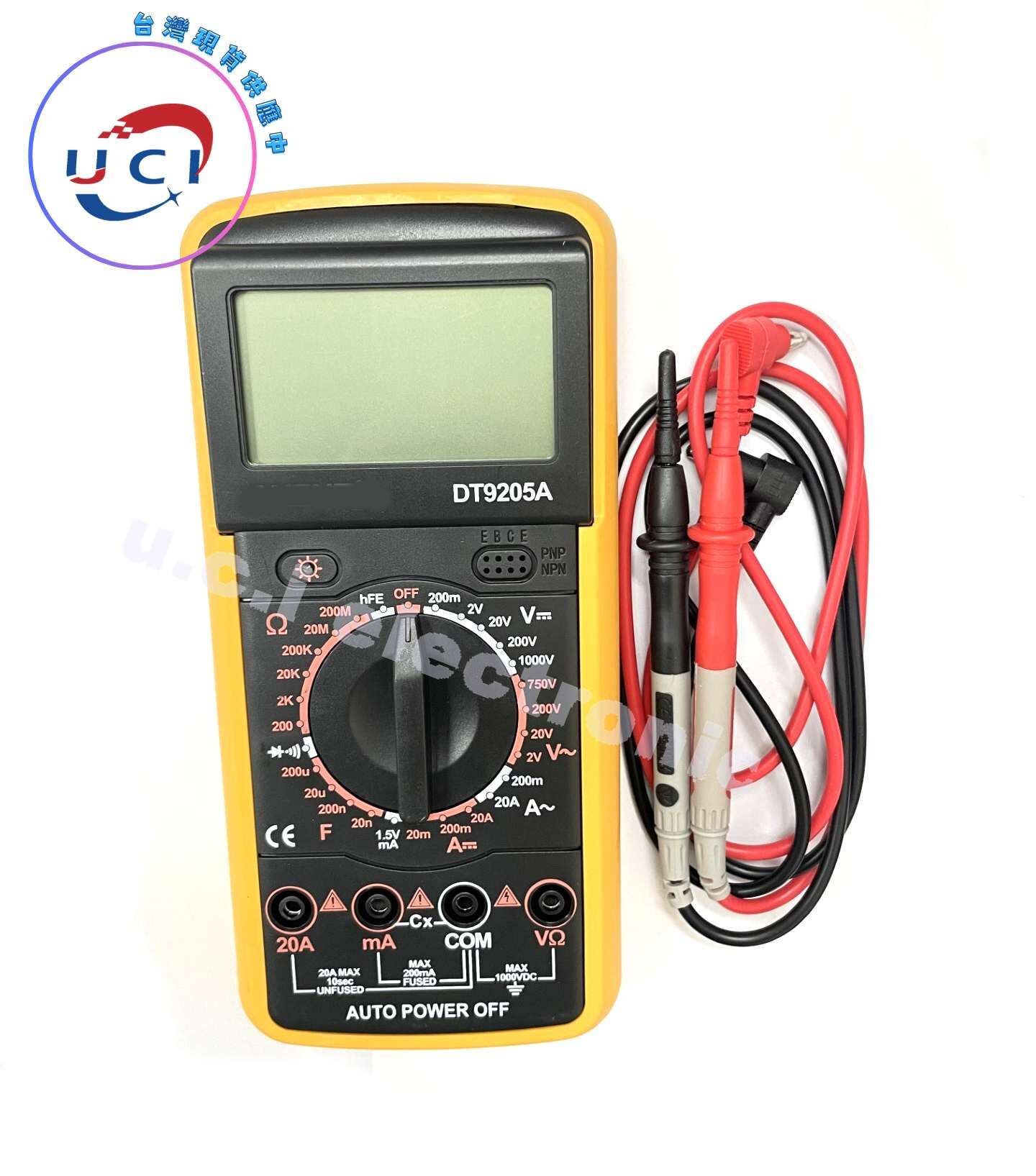 【UCI電子】(V-5) 全保護 DT9205 9208 數位萬用表大屏幕自動關機全保護 三用電表