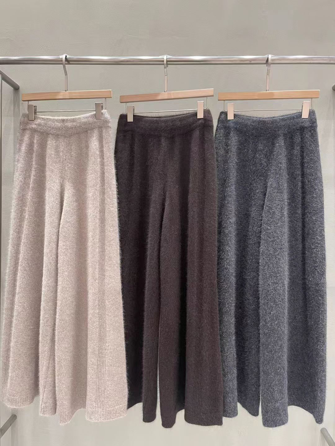 浣熊毛連帽造型針織毛衣+長褲SET / 3色