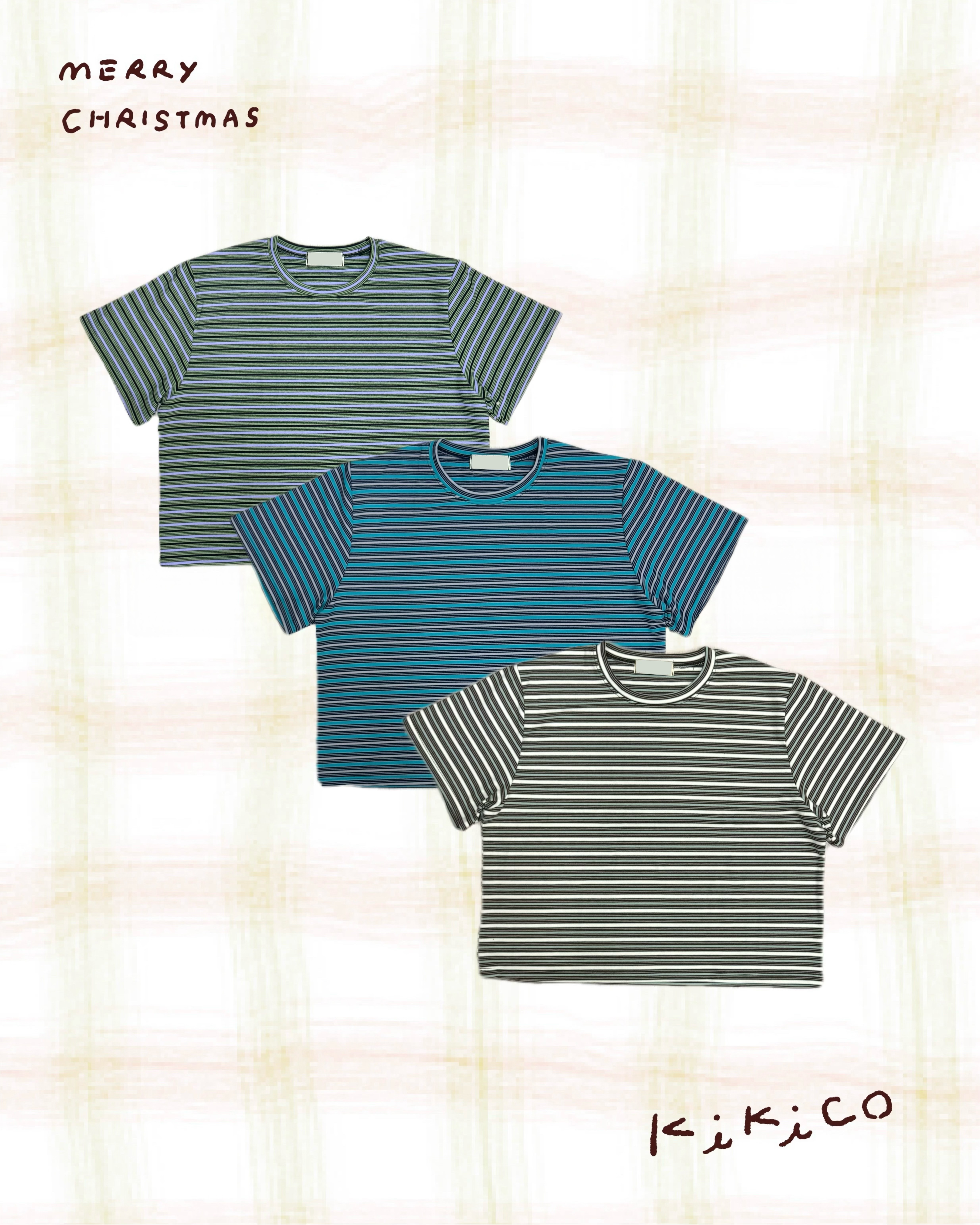 磨毛粗幼橫紋短袖Tee