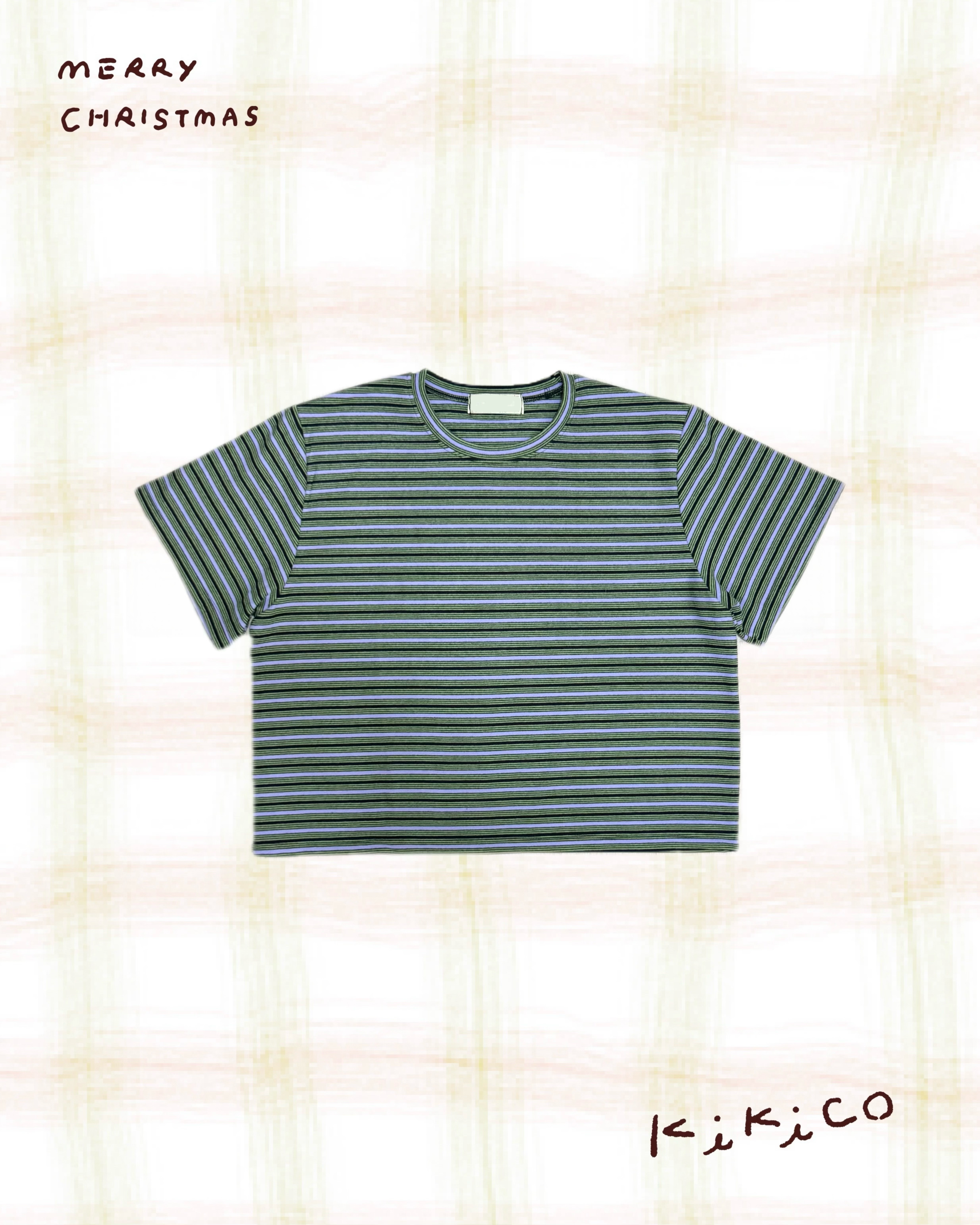 磨毛粗幼橫紋短袖Tee