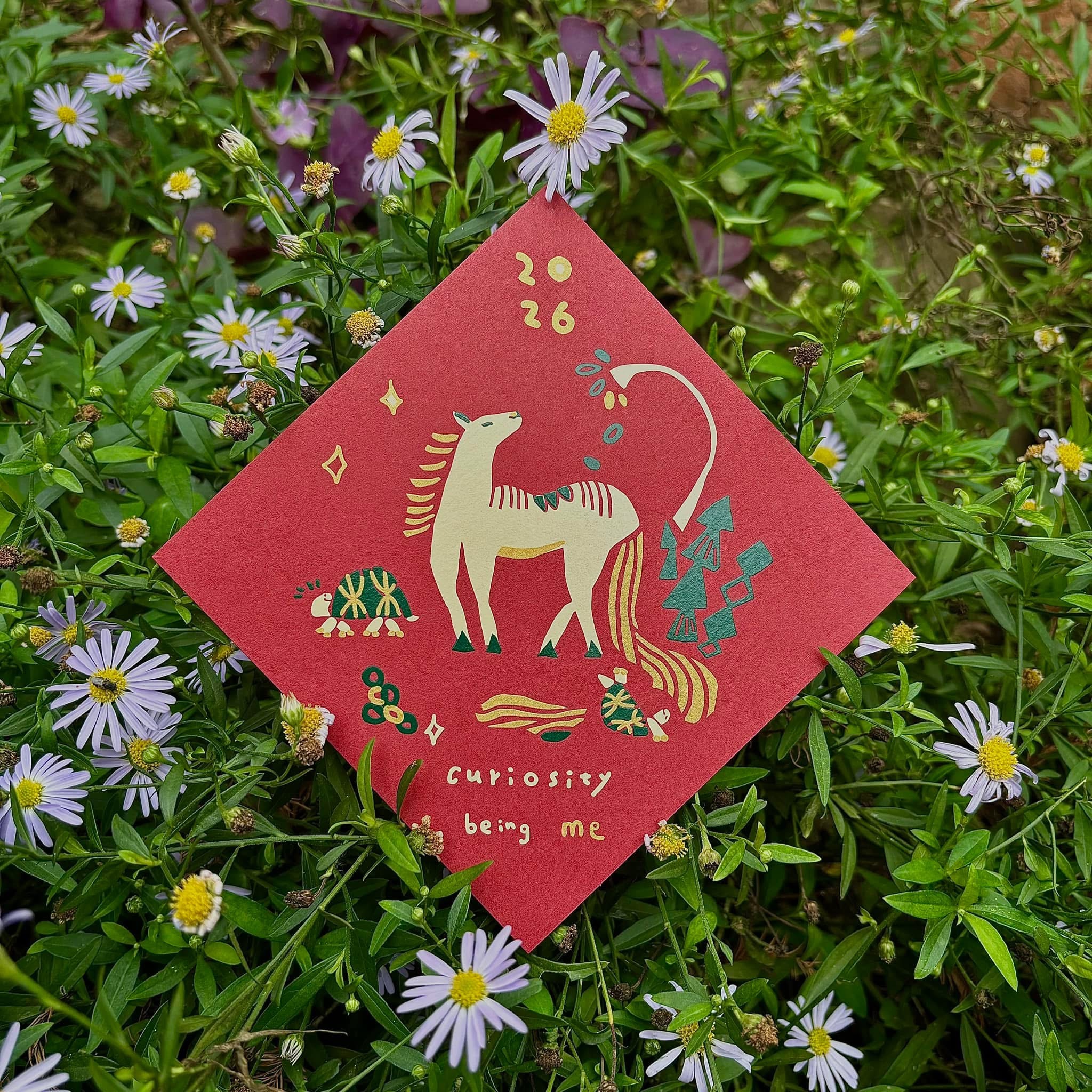 黃詒子  2026 馬年限定 手工網印春聯