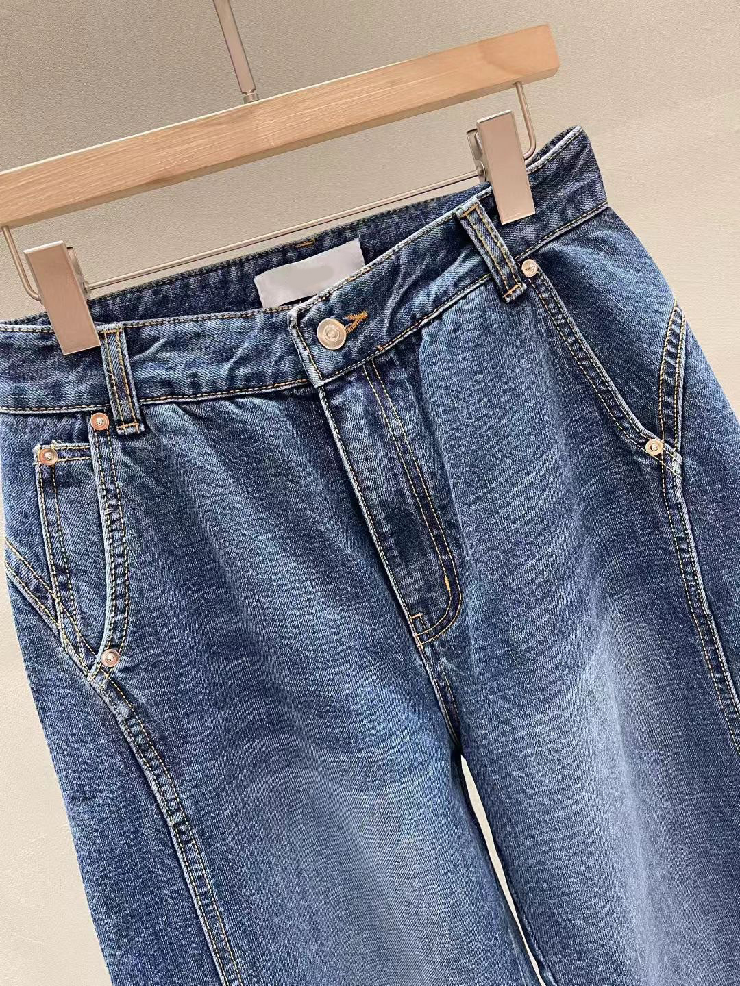 顯瘦3D車線造型刷色感牛仔褲-S-XL