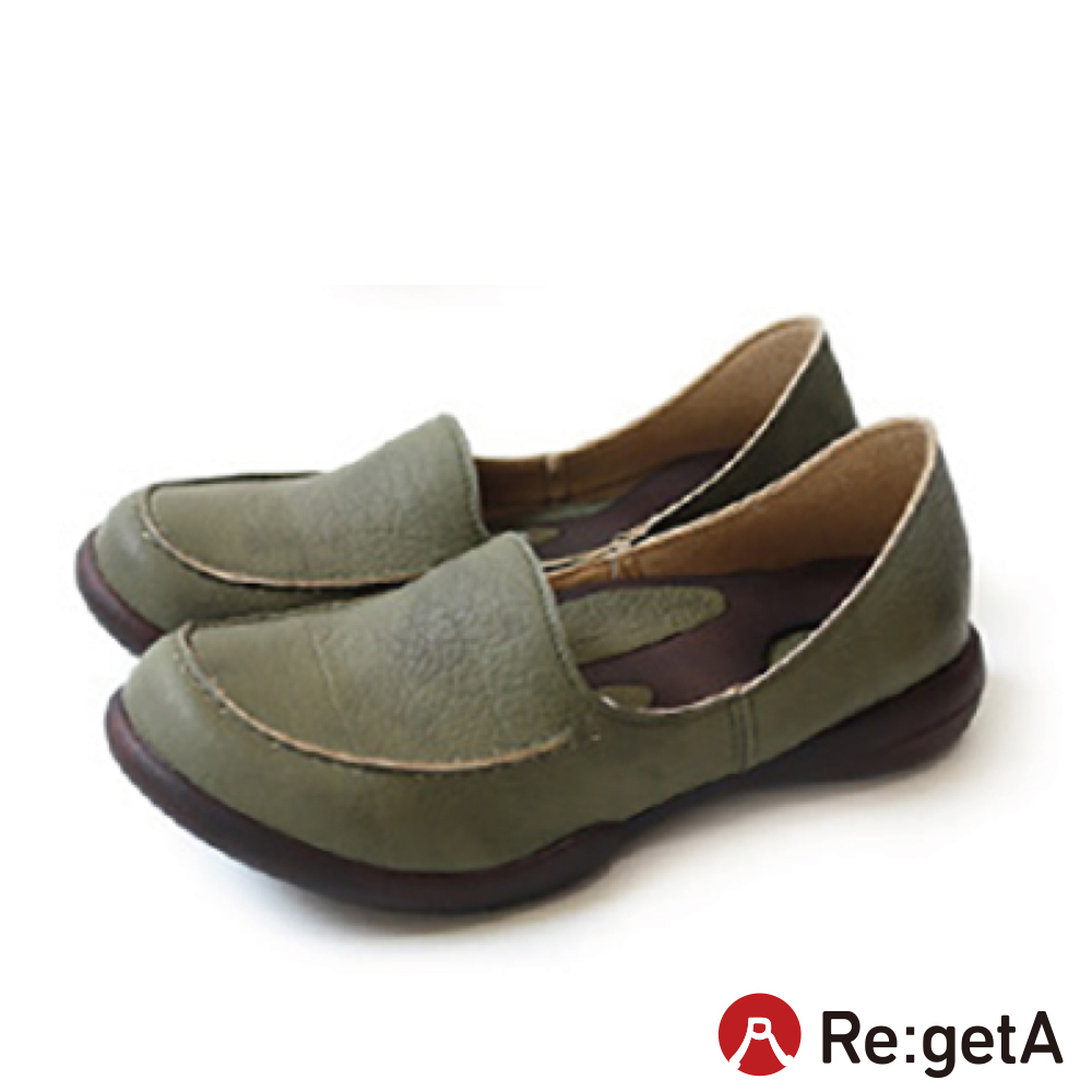 大阪樂步健康鞋Re:getA 可後踩經典樂福鞋R302(KHA-卡其色)