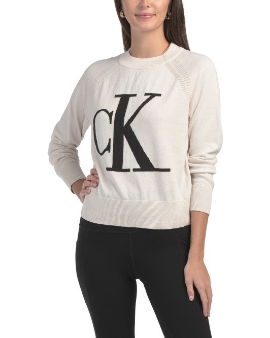 【現貨】Calvin Klein LL120570 女裝圖領衛衣