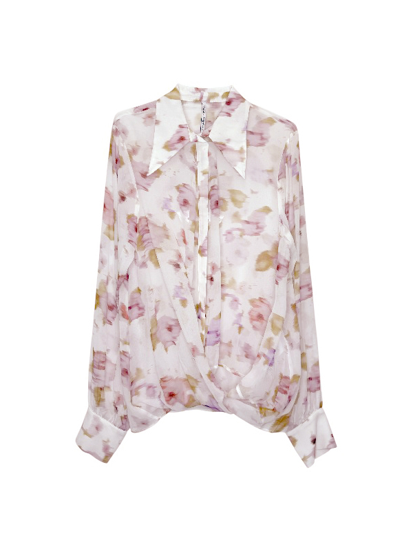 LIVIANA CONTI 印花雪紡襯衫(淺粉)