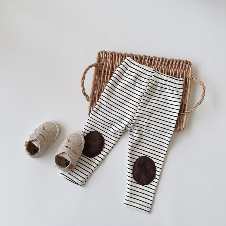 條紋補丁內搭褲