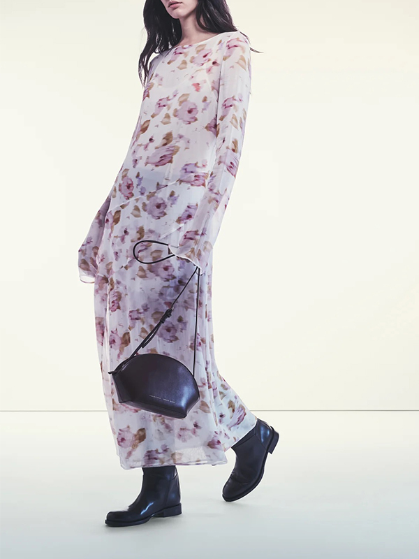 LIVIANA CONTI 前側開叉花長洋裝