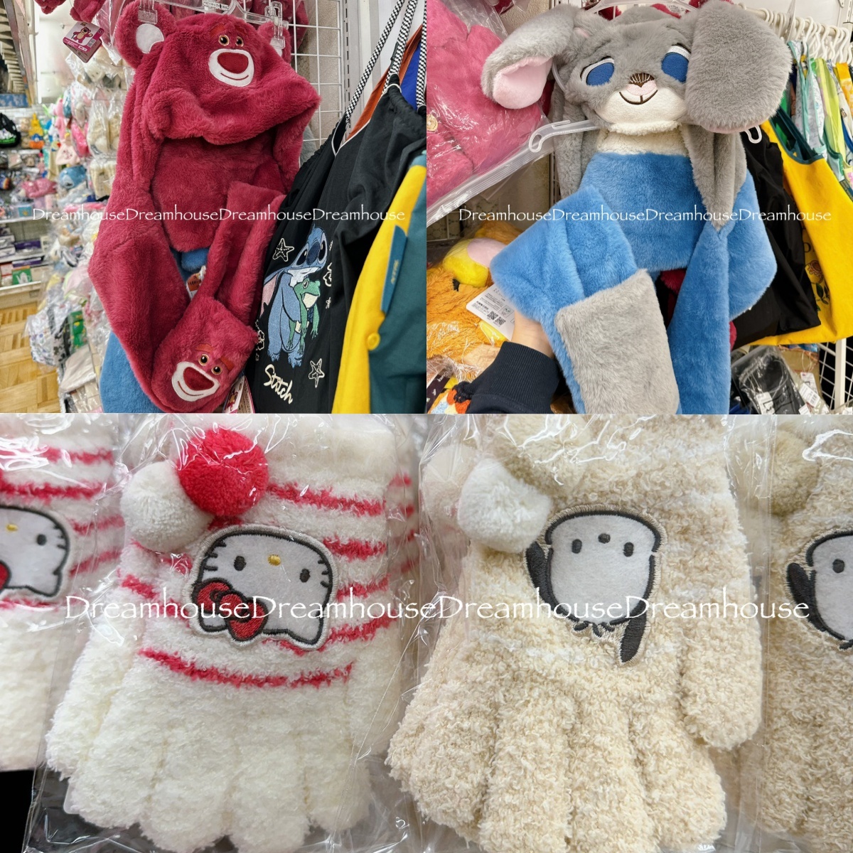 動物方程式 茱蒂 玩具總動員 熊抱哥 凱蒂貓kitty 帕恰狗 連帽 圍巾 手套 兒童手套 保暖 禦寒小物