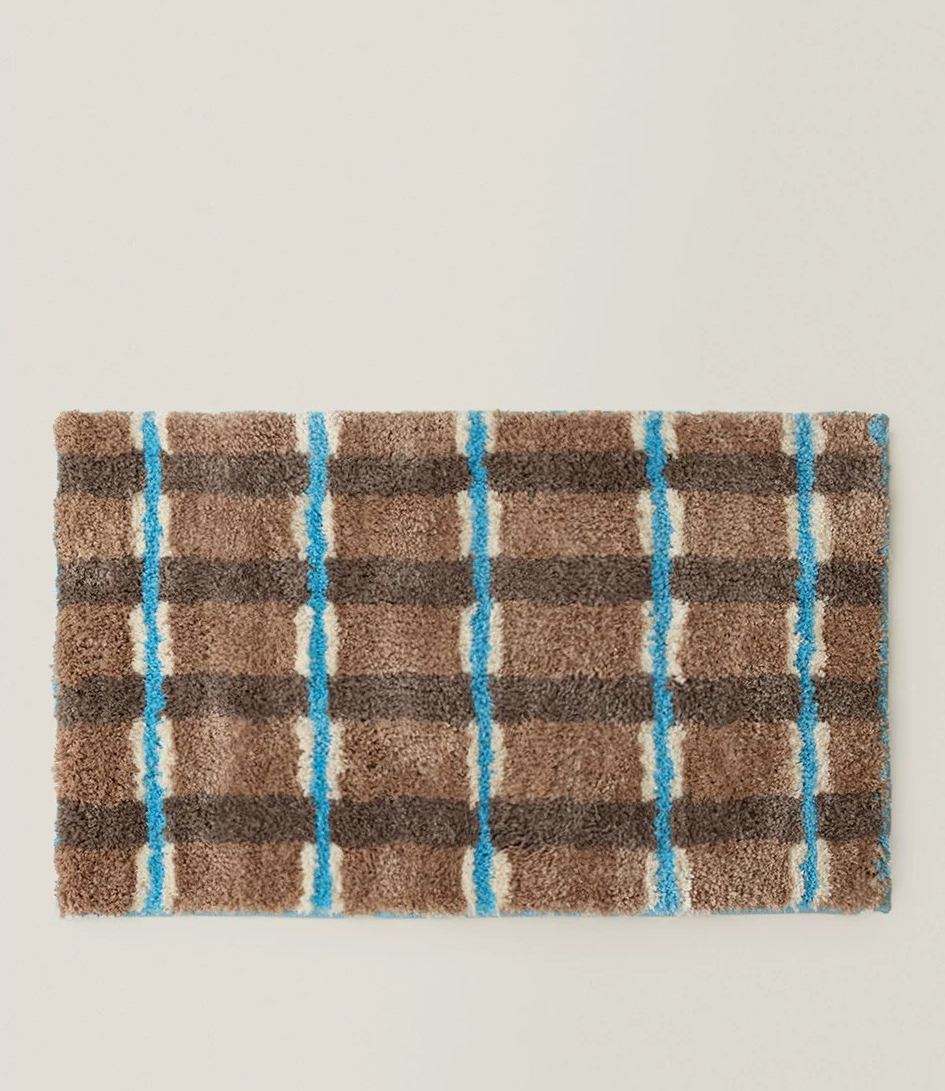 Seasalt摩卡棕格紋地毯地墊