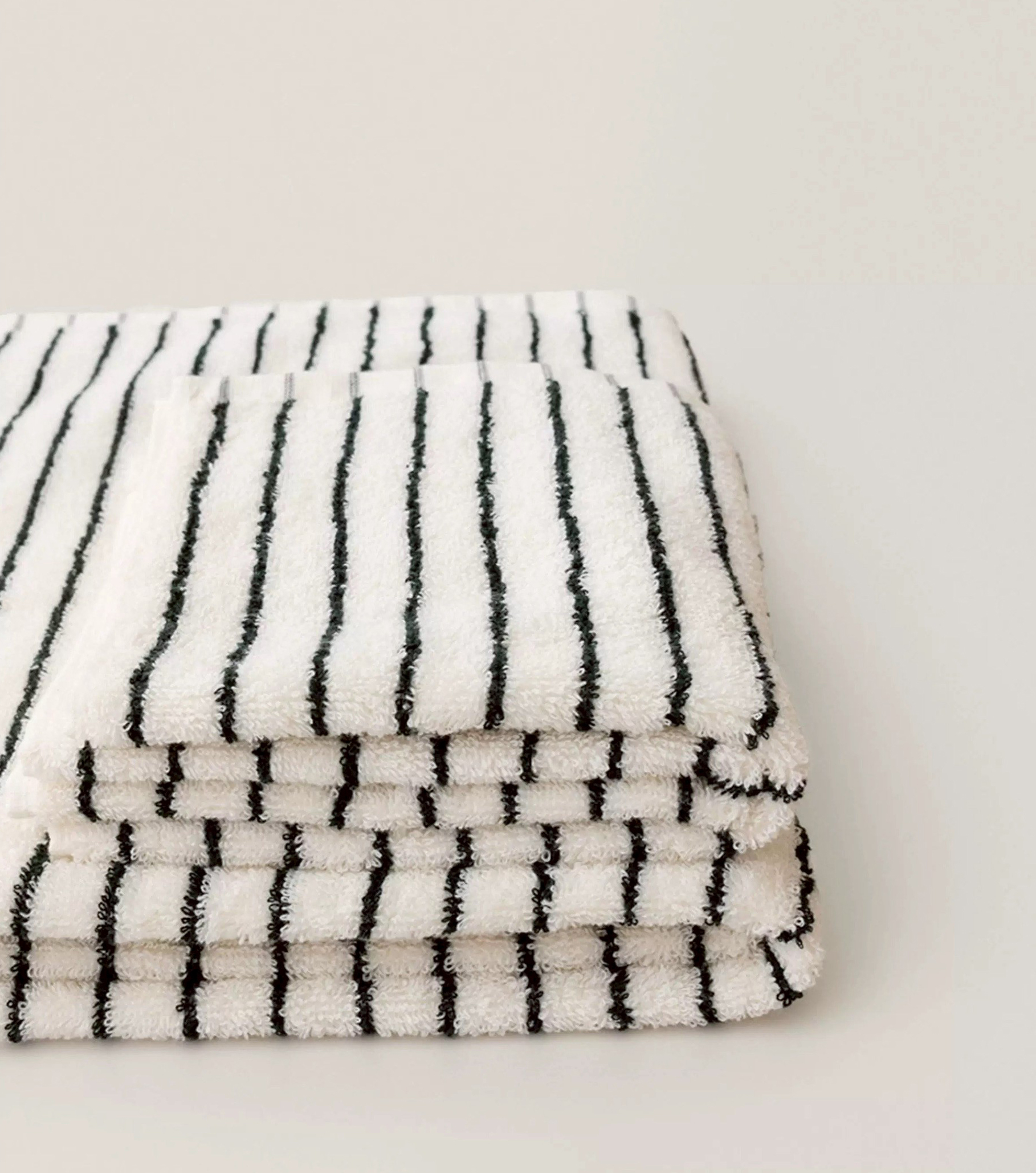 簡約黑白配色條紋純棉浴巾/洗臉巾 / 2款