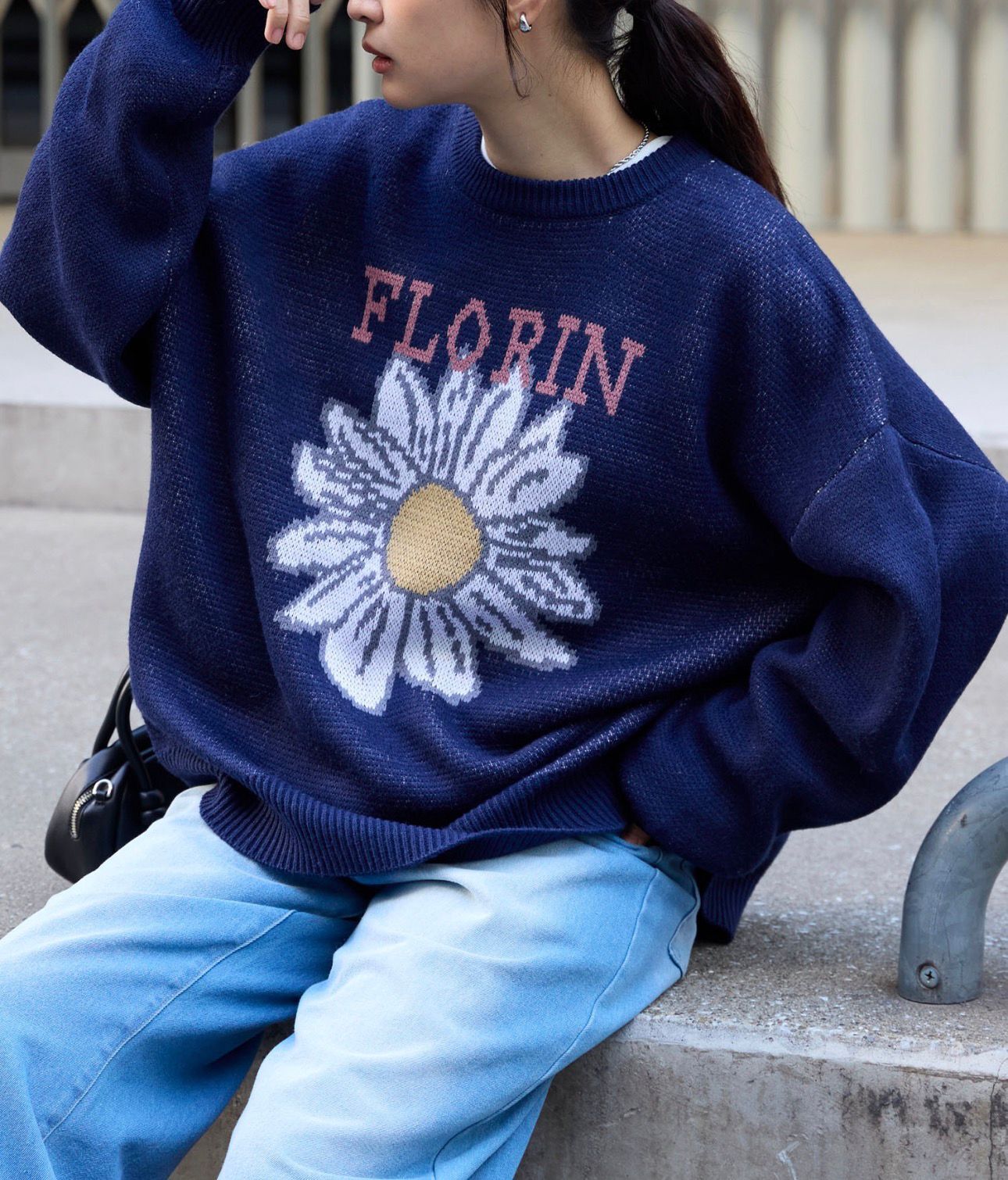 【預購】MONO - MART JN120599 花花圖案針織上衣