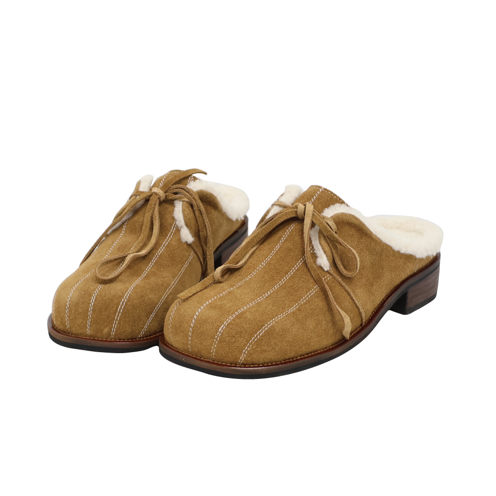 軟綿保暖毛毛穆勒鞋 -2色