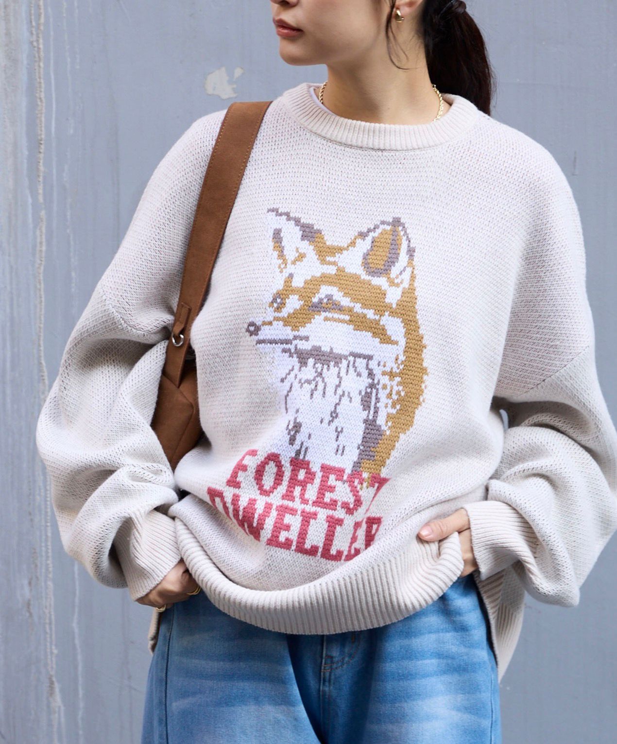 【預購】MONO - MART JN1205100  狐狸圖案針織上衣