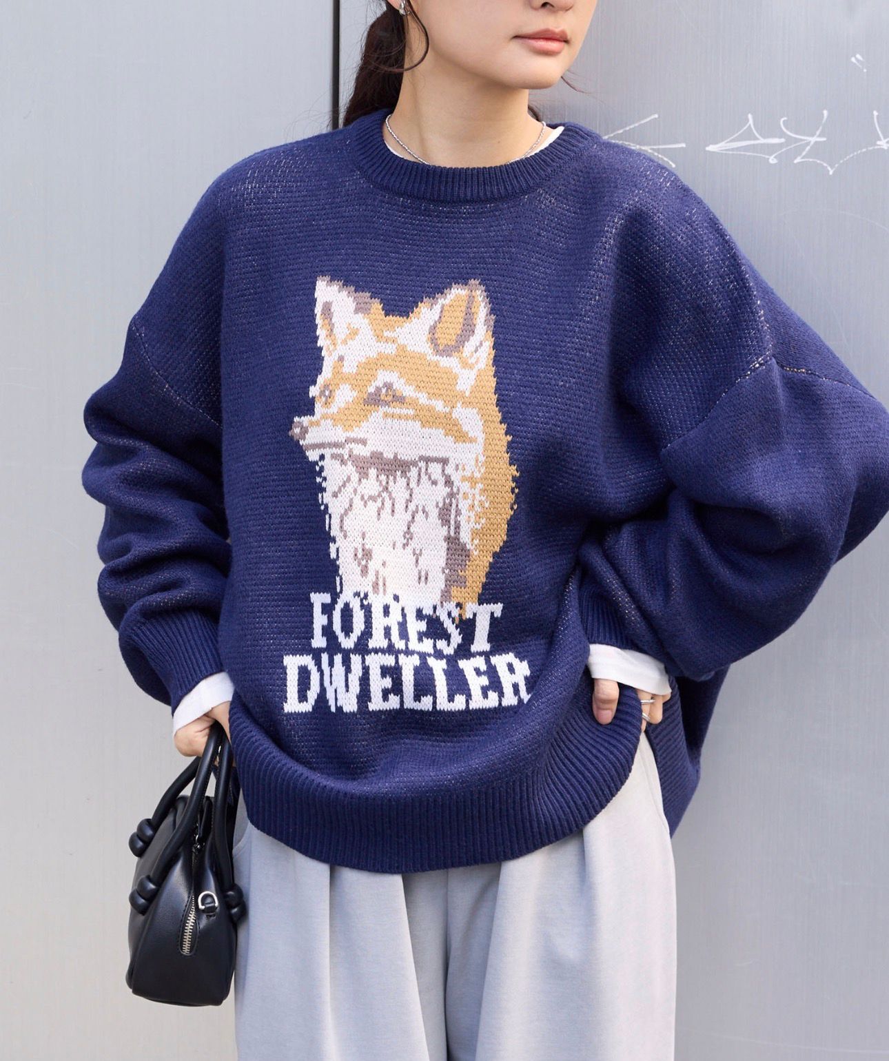 【預購】MONO - MART JN1205100  狐狸圖案針織上衣