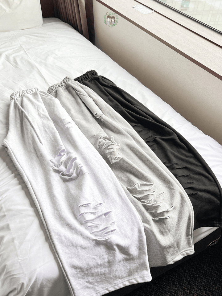 Cool Cool破洞闊腳棉褲〈🇰🇷DAY 1〉