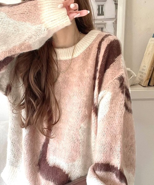 日本🇯🇵連線 Classical Elf 波浪花紋雙緹花蓬鬆針織衫 針織 針織衫 緹花 套頭衫 復古 毛衣 長袖 4色(任買兩件711免運)/預購