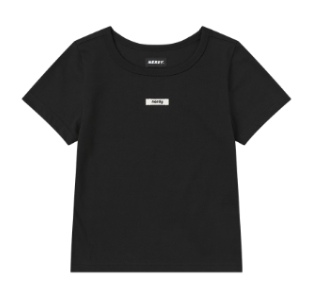 [K] NERDY W'S LABEL S/S T-SHIRT_BLACK, PNEF25ST0301 (KN98)