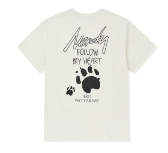 [K] NERDY FOOTPRINT S/S T-SHIRT_CREAM, PNEU25ST2302 (KN100)