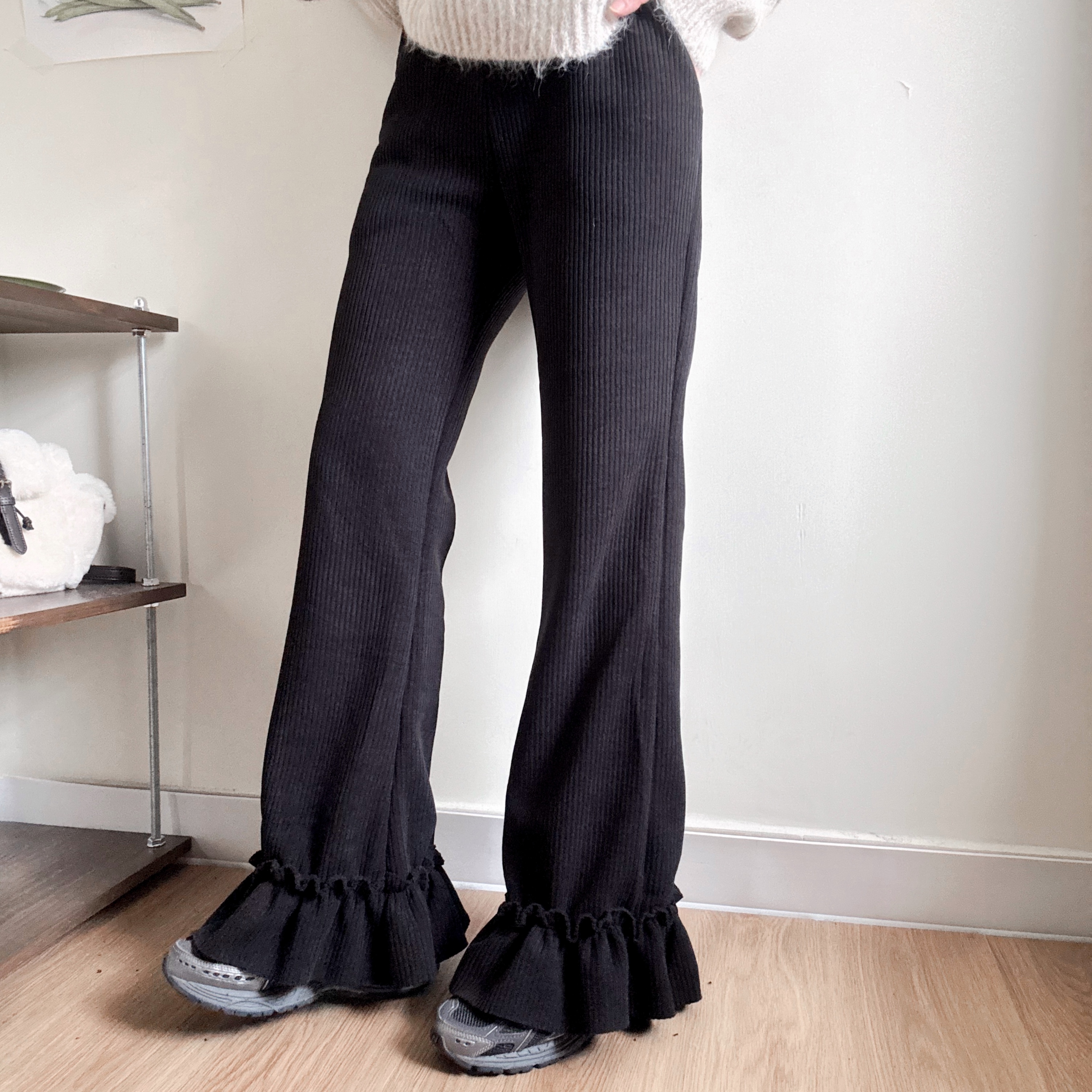 Ruffles腳boot cut休閑褲