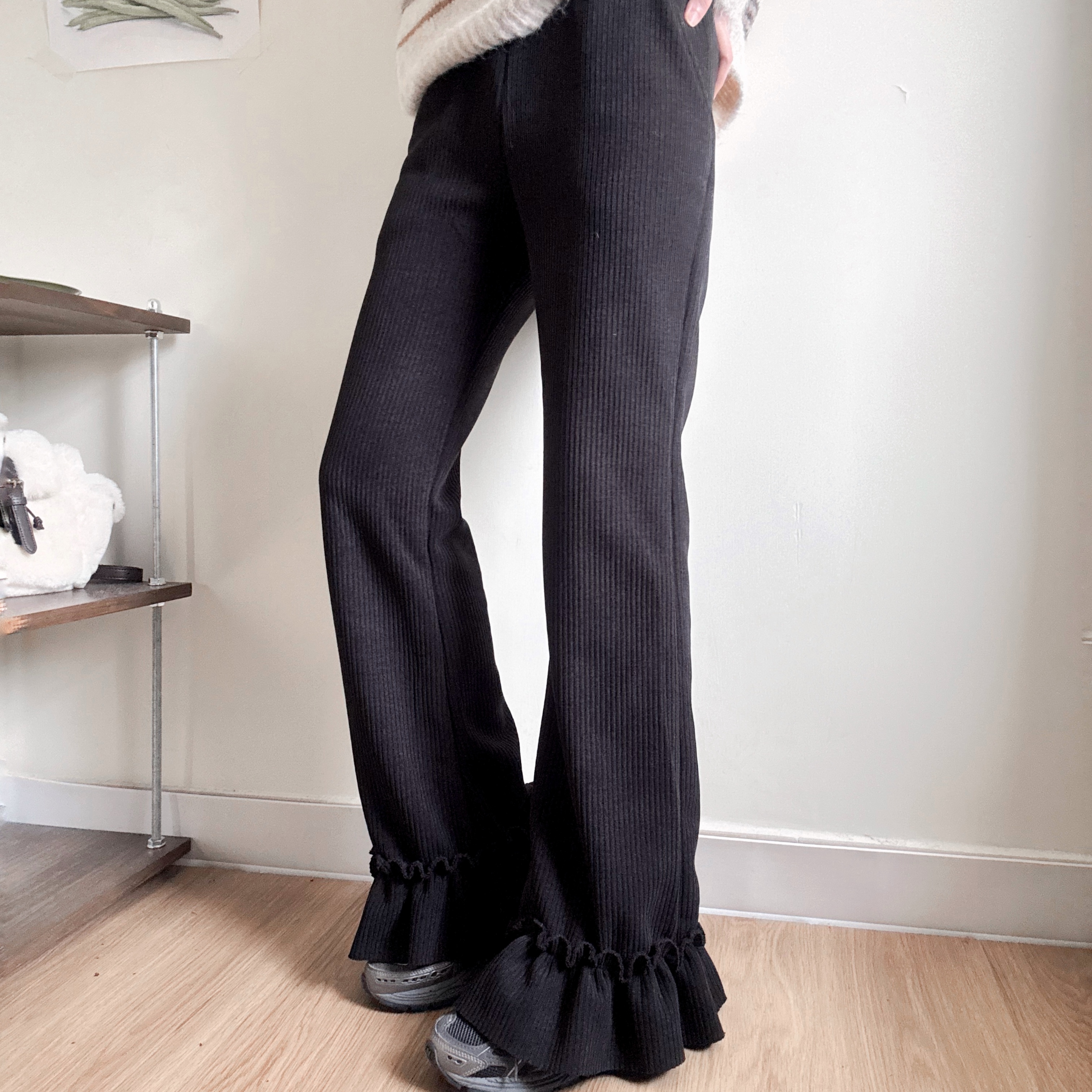 Ruffles腳boot cut休閑褲