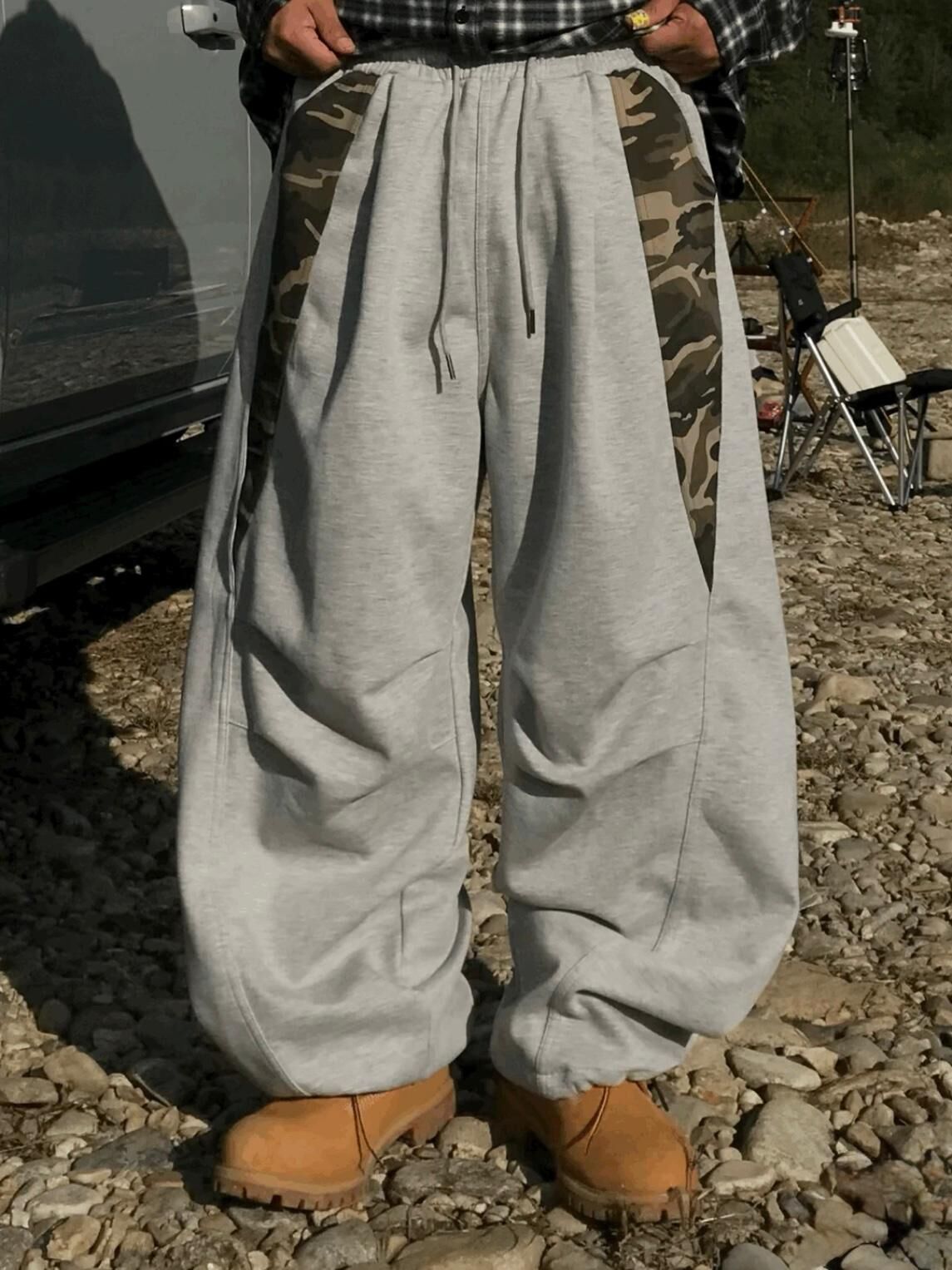 拼迷彩可束腳運動褲 Tac-0314P