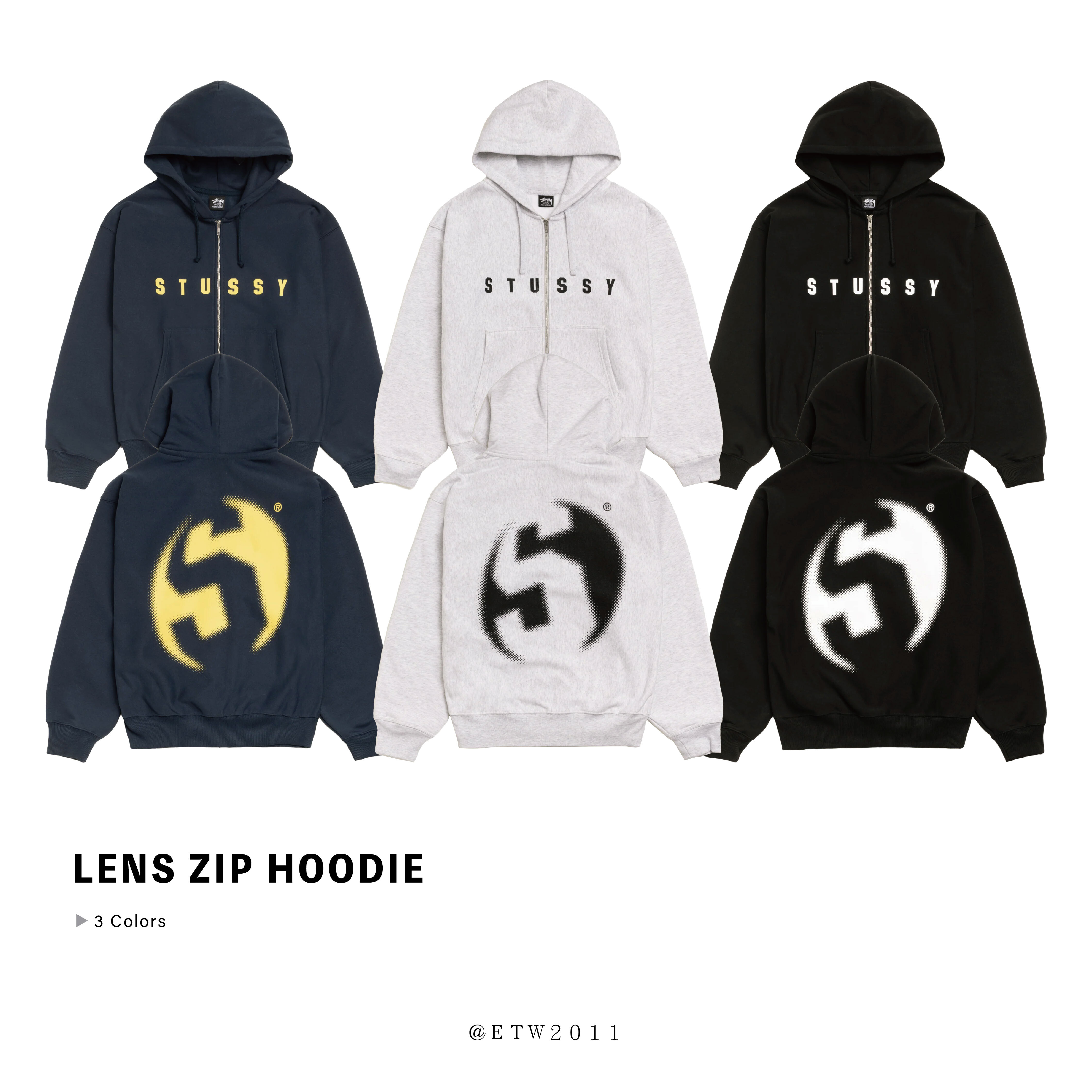 ☆ETW☆【EASY TO WEAR】STUSSY LENS ZIP HOODIE 外套 秋冬 拉鍊 字體 連帽