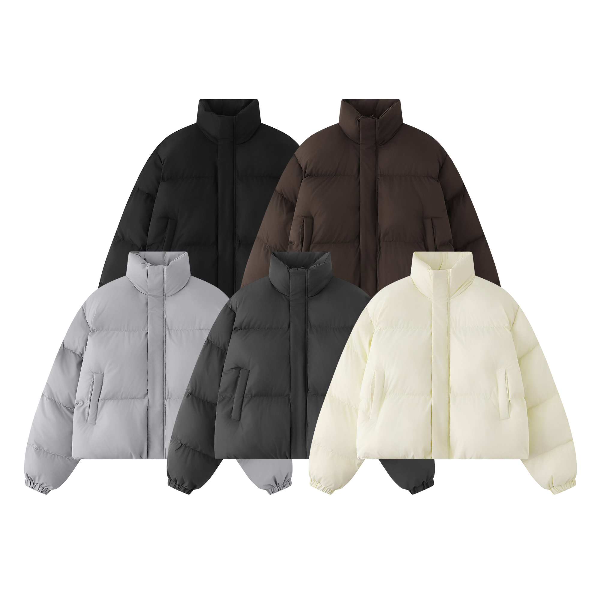 《K》泡泡短寬立領羽絨外套