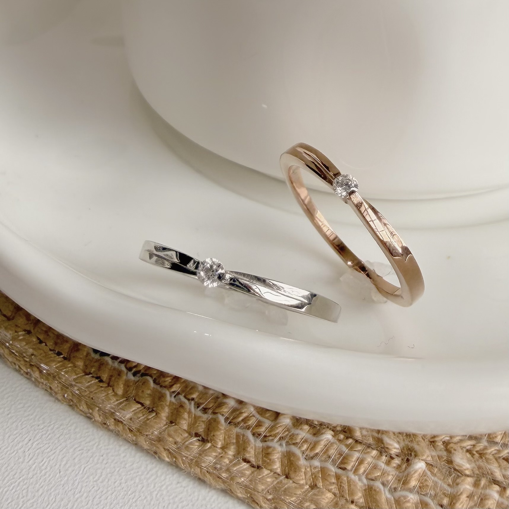 R100【鈦鋼】波浪流線單鑽鈦鋼戒指