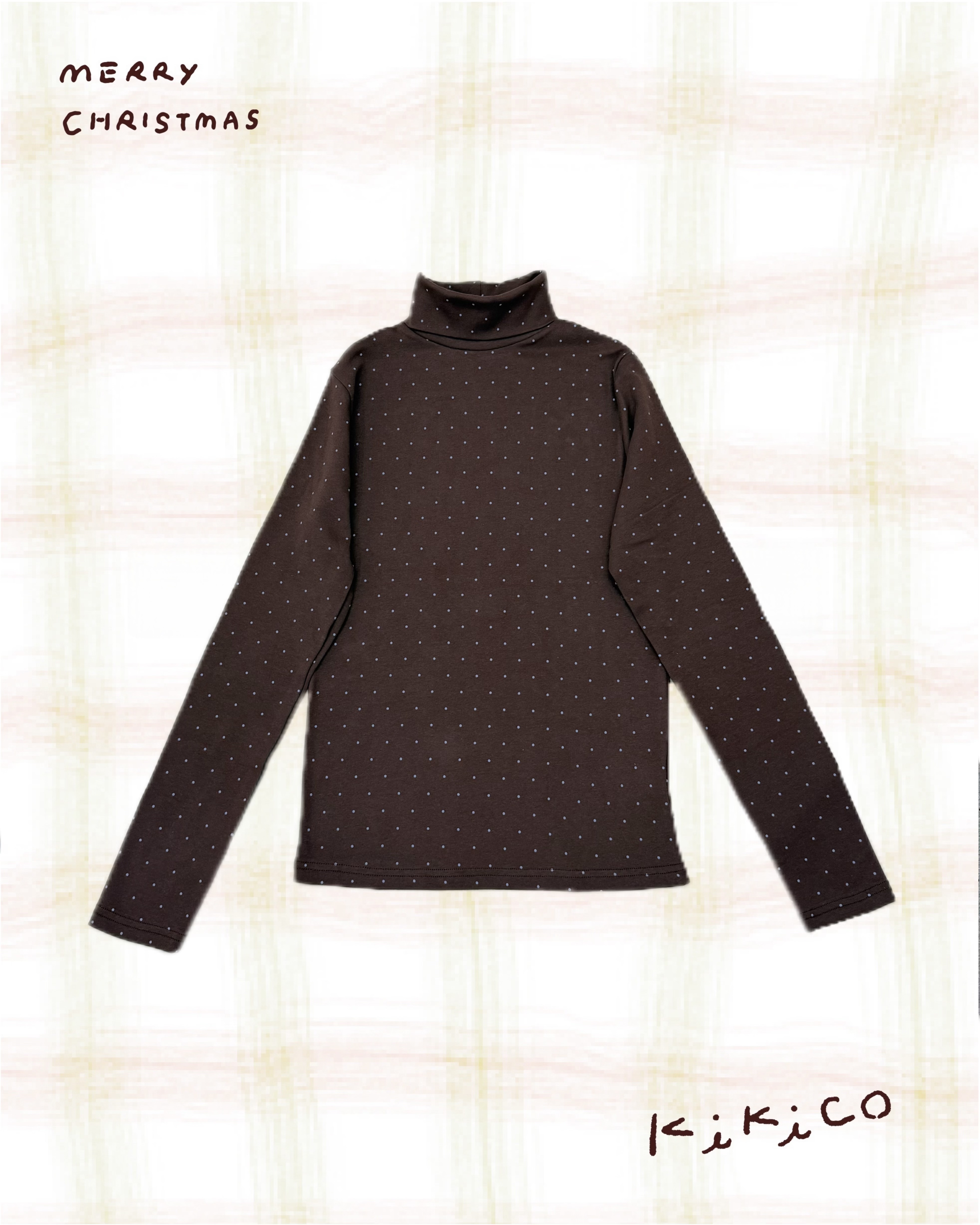 樽領波點彈性長袖打底