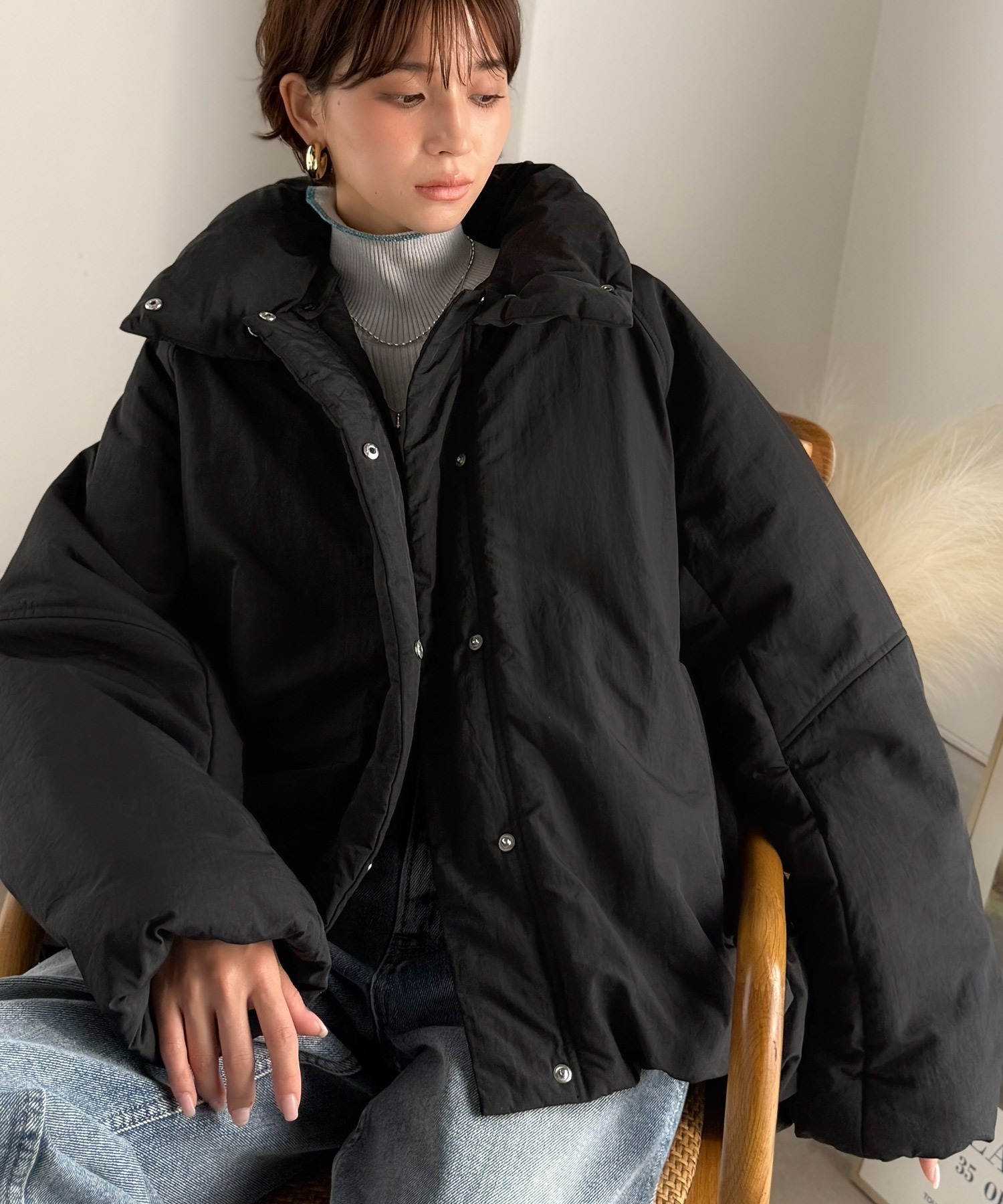 🇯🇵 日系品牌 JAVA 蛋形絎縫外套 鋪棉外套 可拆卸領子 2WAY 兩穿 立領 / 預購