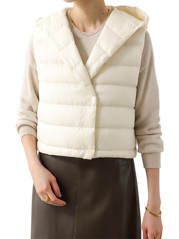 LIVIANA CONTI 連帽羽絨短背心(米)
