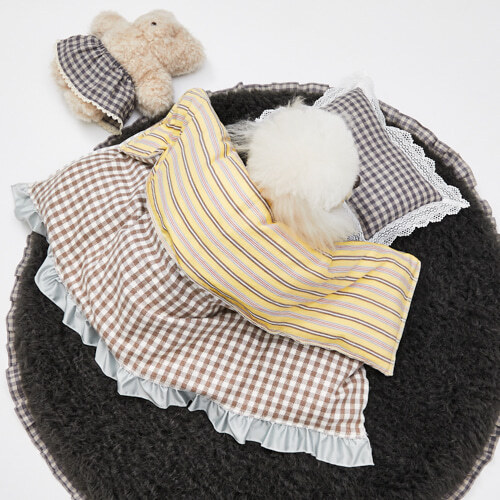 Louisdog 香草戚風鵝絨被（陽光條紋）